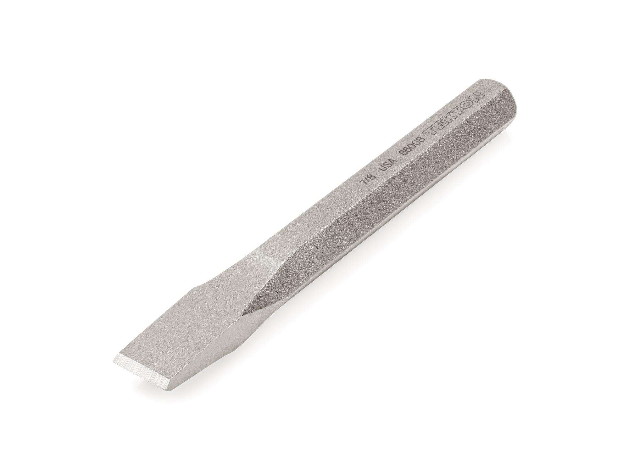 Front-right angle view of Tekton cold chisel. Item #66008