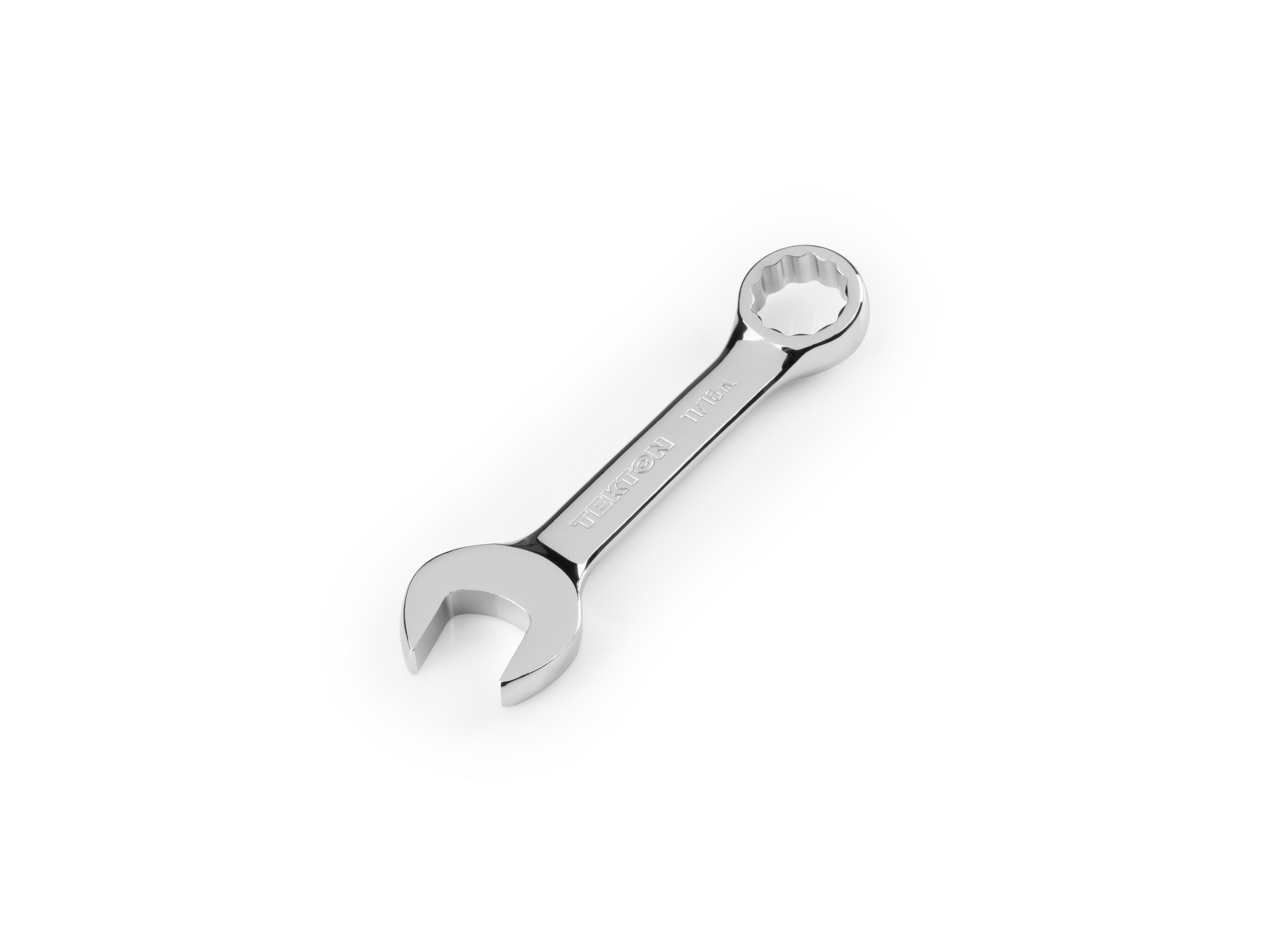 Front-right angle view of Tekton combination wrench. Item #18051