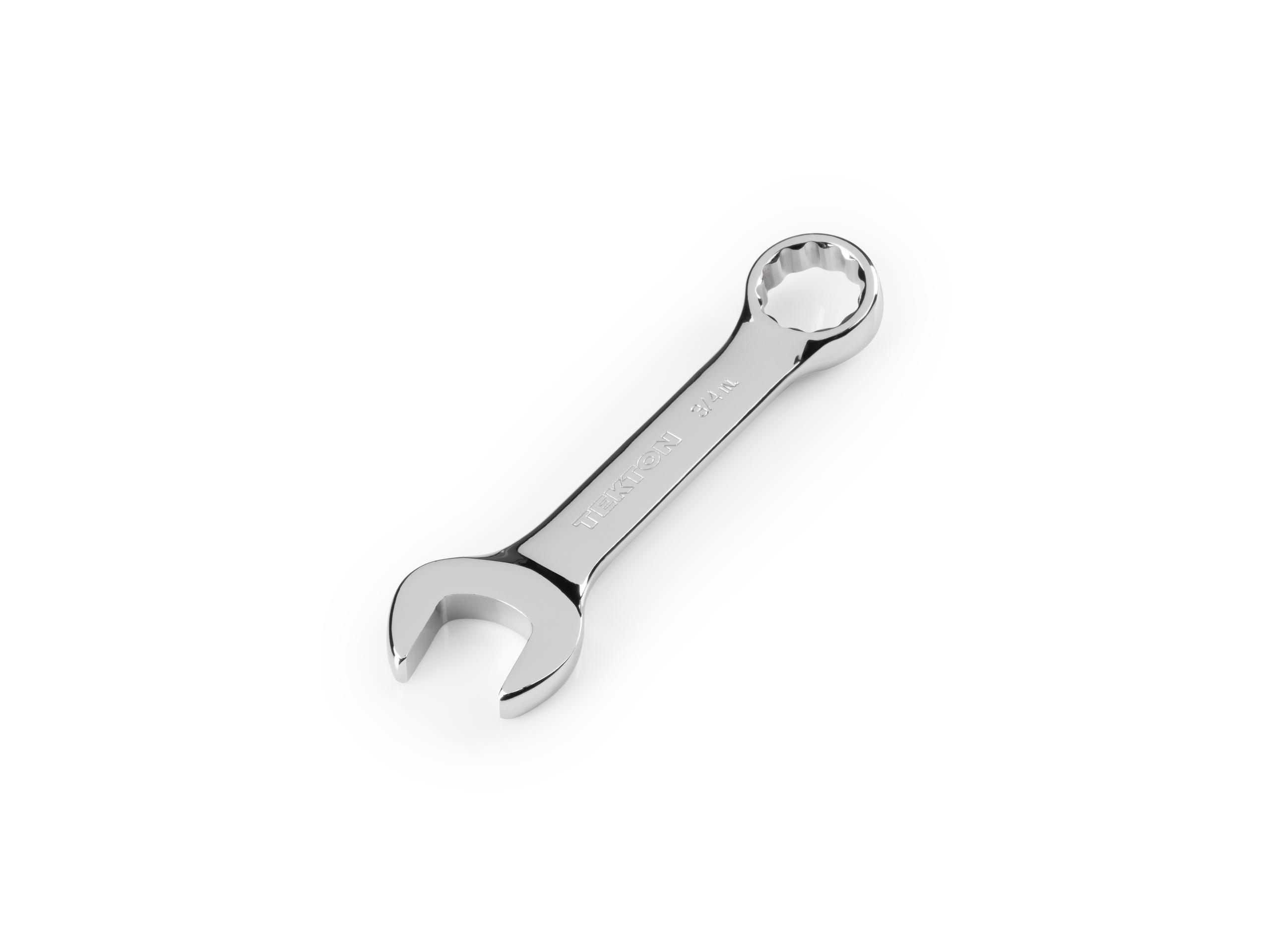 Front-right angle view of Tekton combination wrench. Item #18052