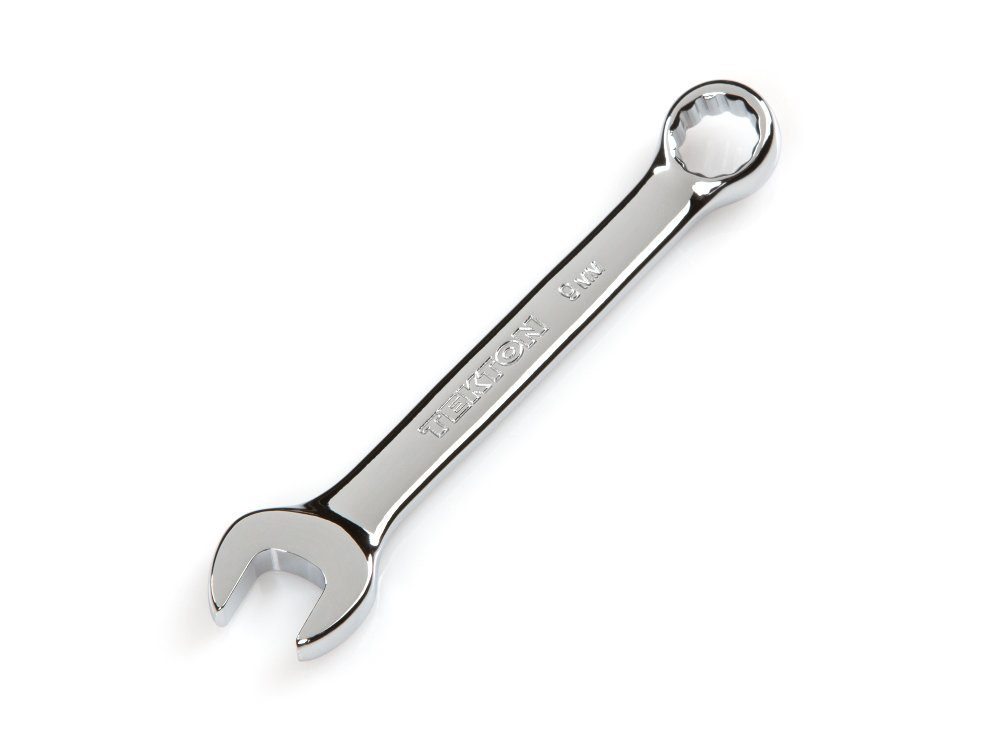 Front-right angle view of  Tekton 9 millimeter combination wrench