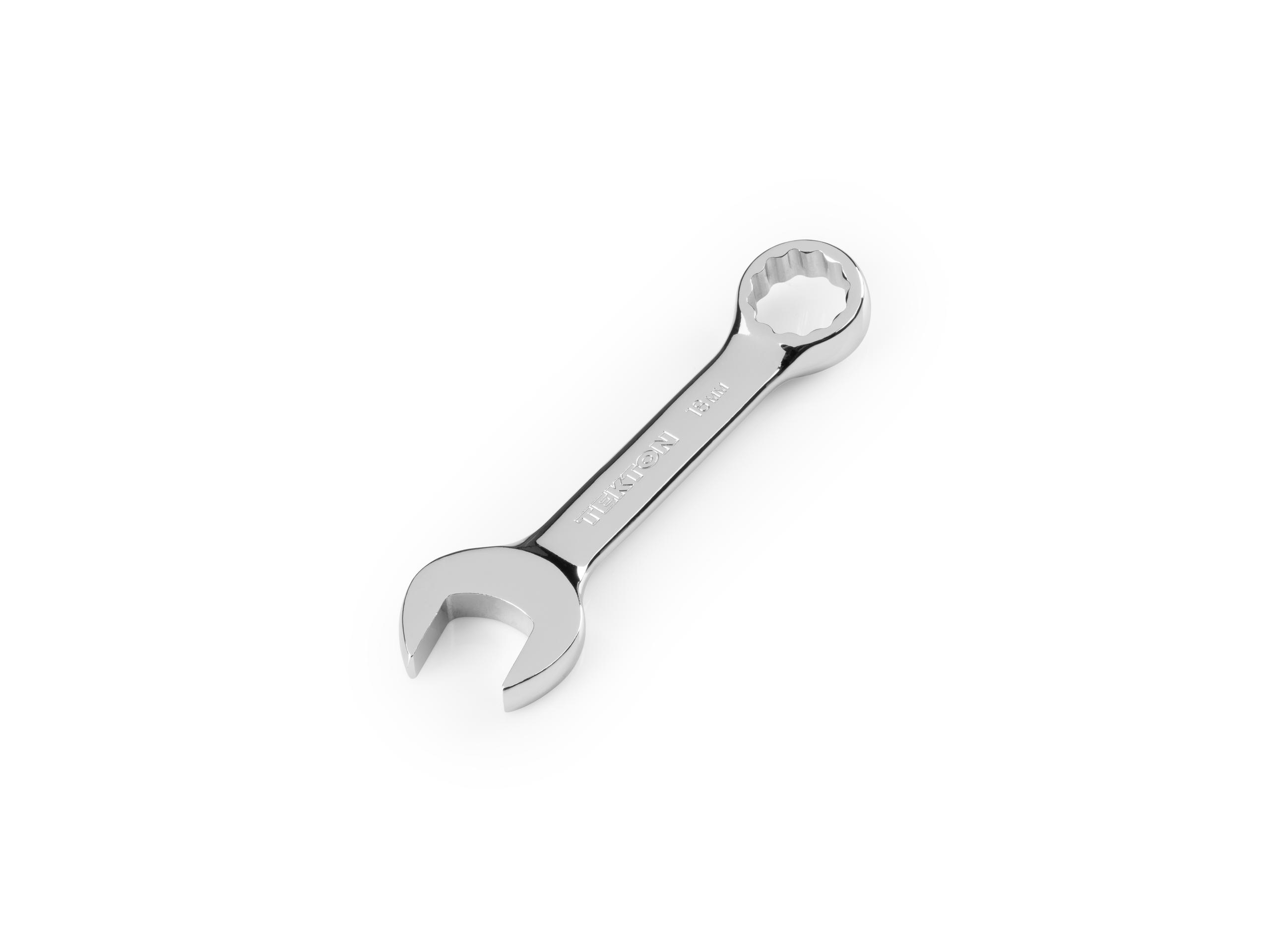 Front-right angle view of Tekton combination wrench. Item #18074