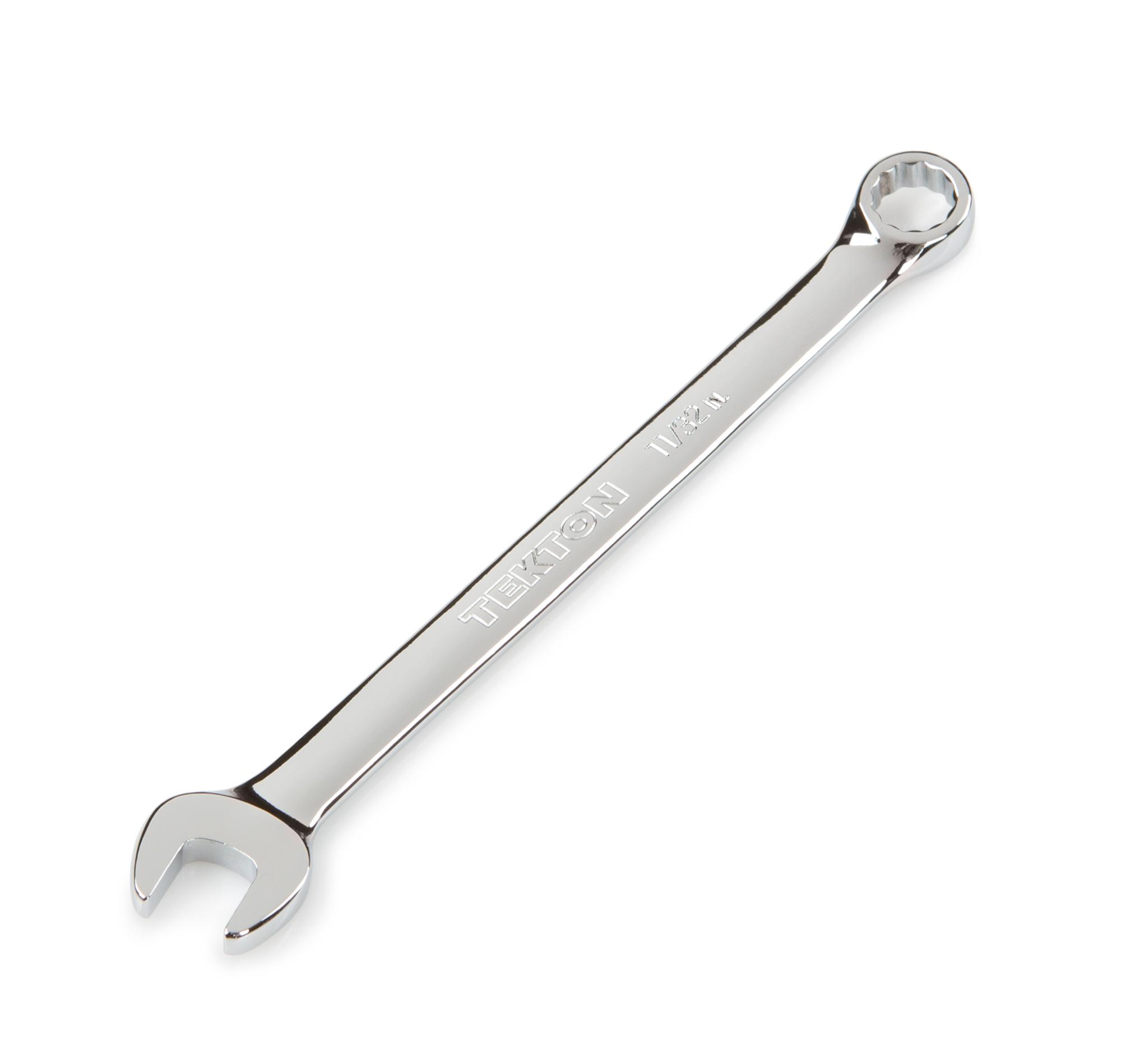 Front-right angle view of Tekton combination wrench. Item #18254