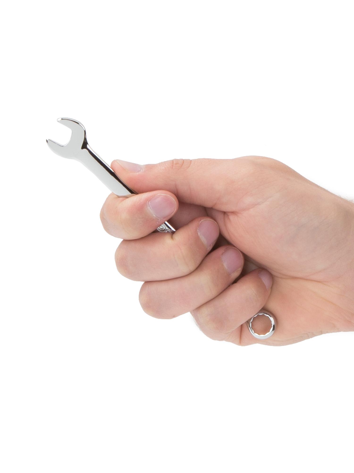 Person holding Tekton combination wrench. Item #18254