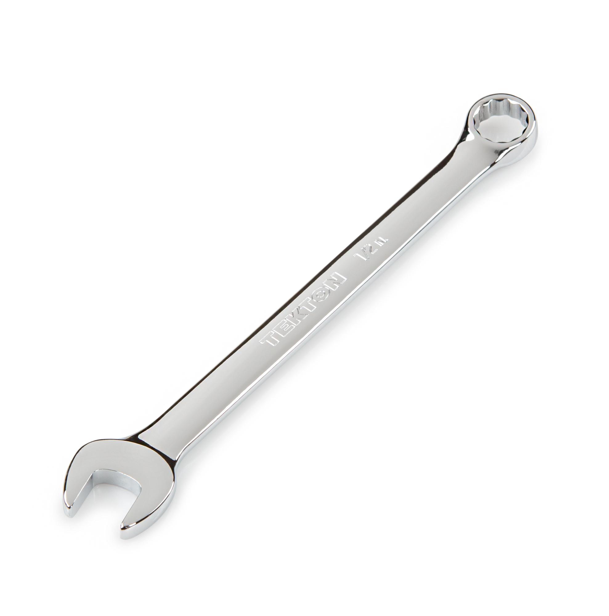 Front-right angle view of Tekton combination wrench. Item #18257