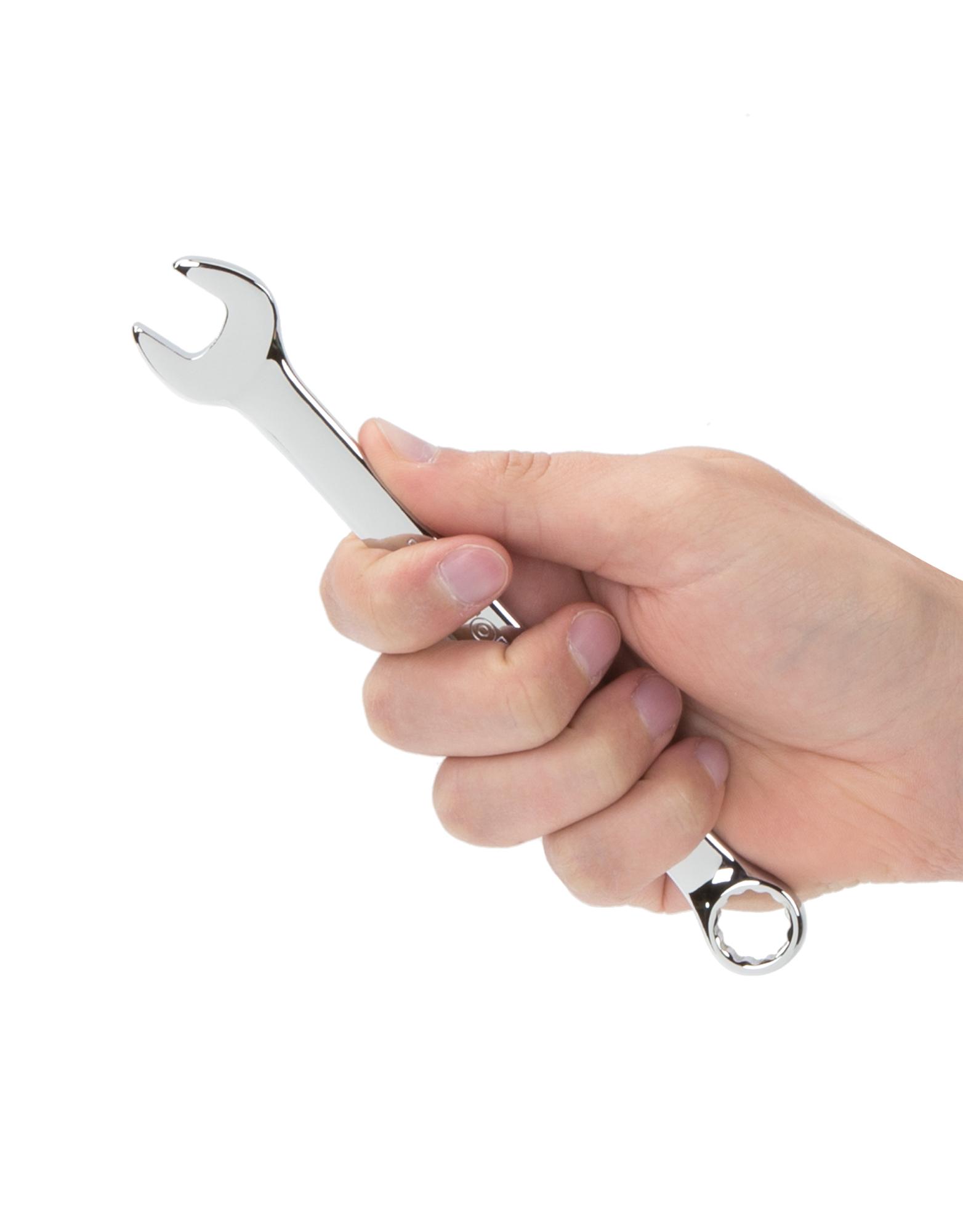 Person holding Tekton combination wrench. Item #18257