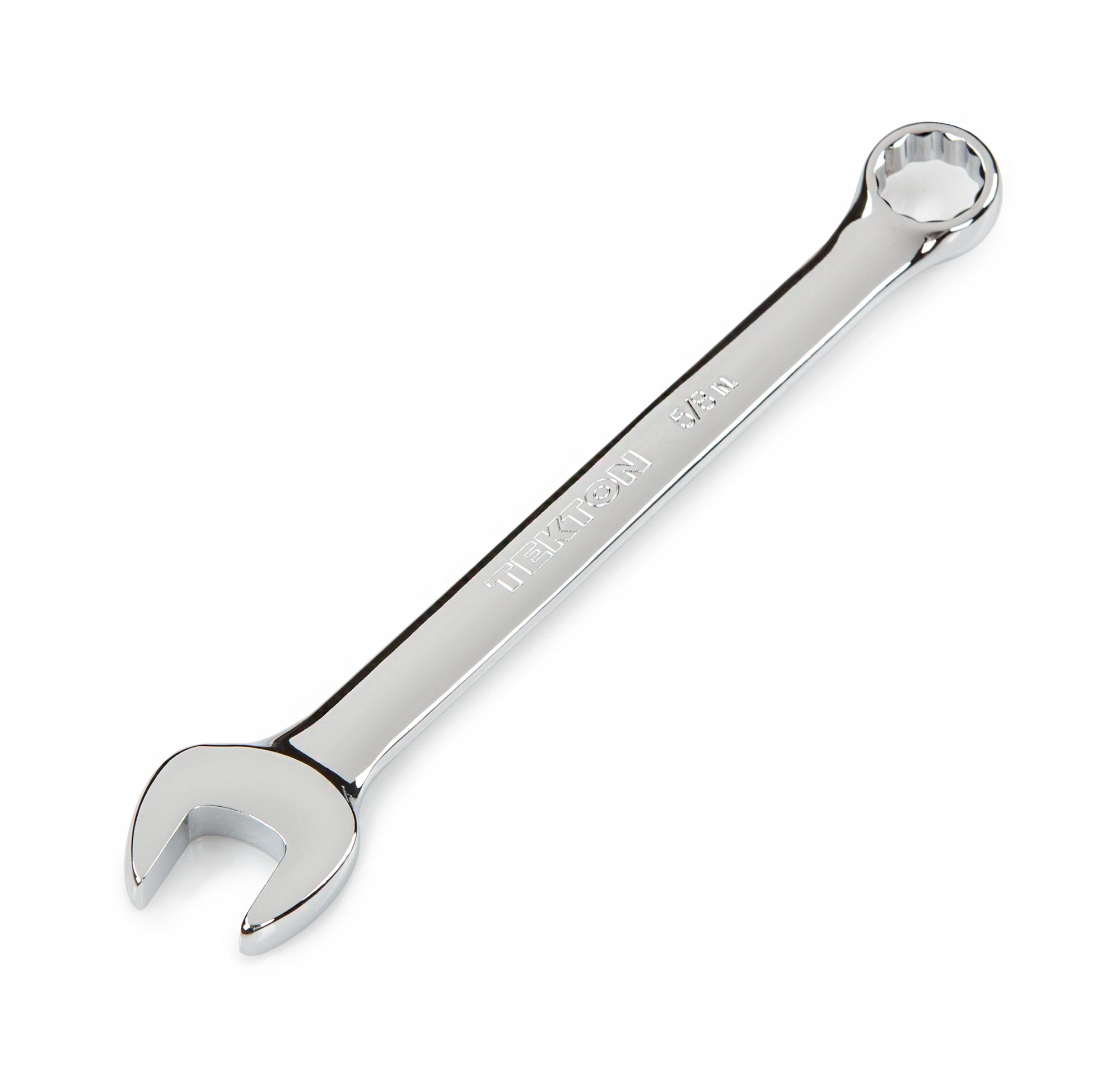 Front-right angle view of Tekton combination wrench. Item #18259