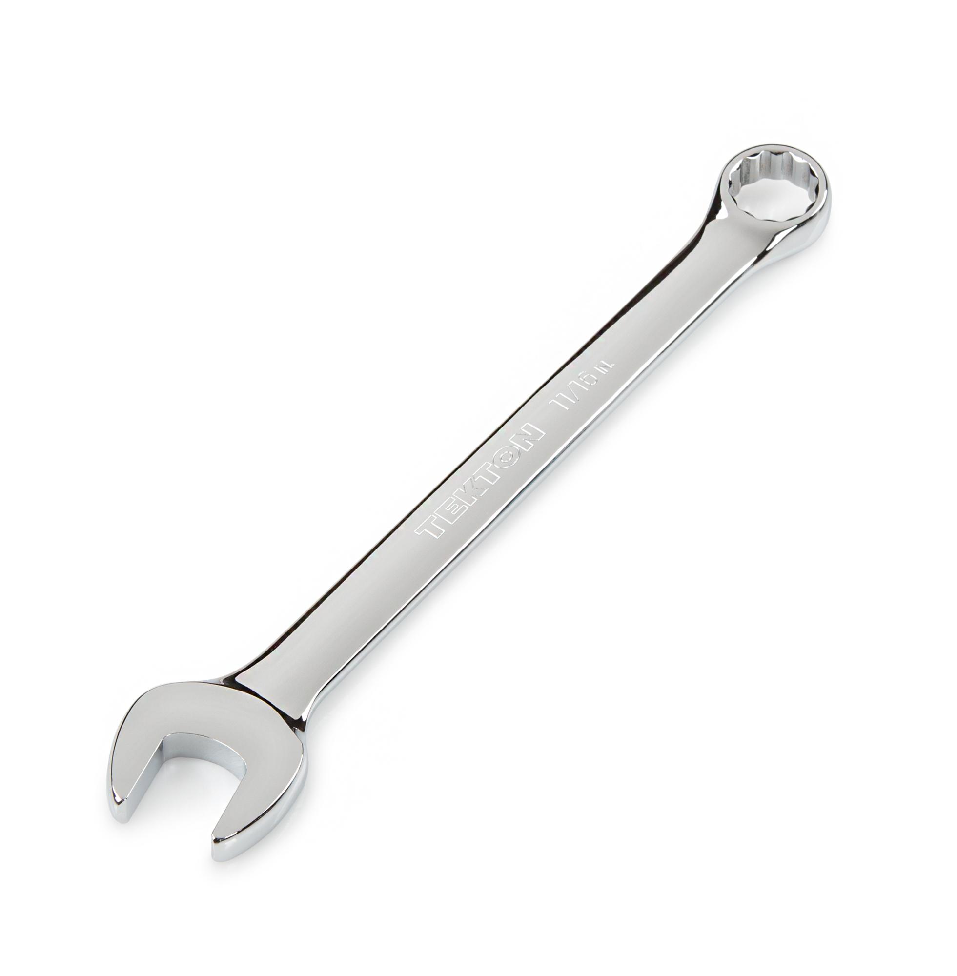 Front-right angle view of Tekton combination wrench. Item #18261