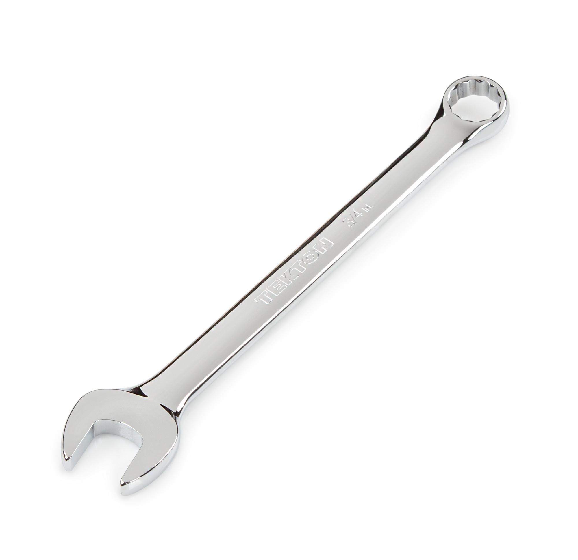 Front-right angle view of Tekton combination wrench. Item #18262