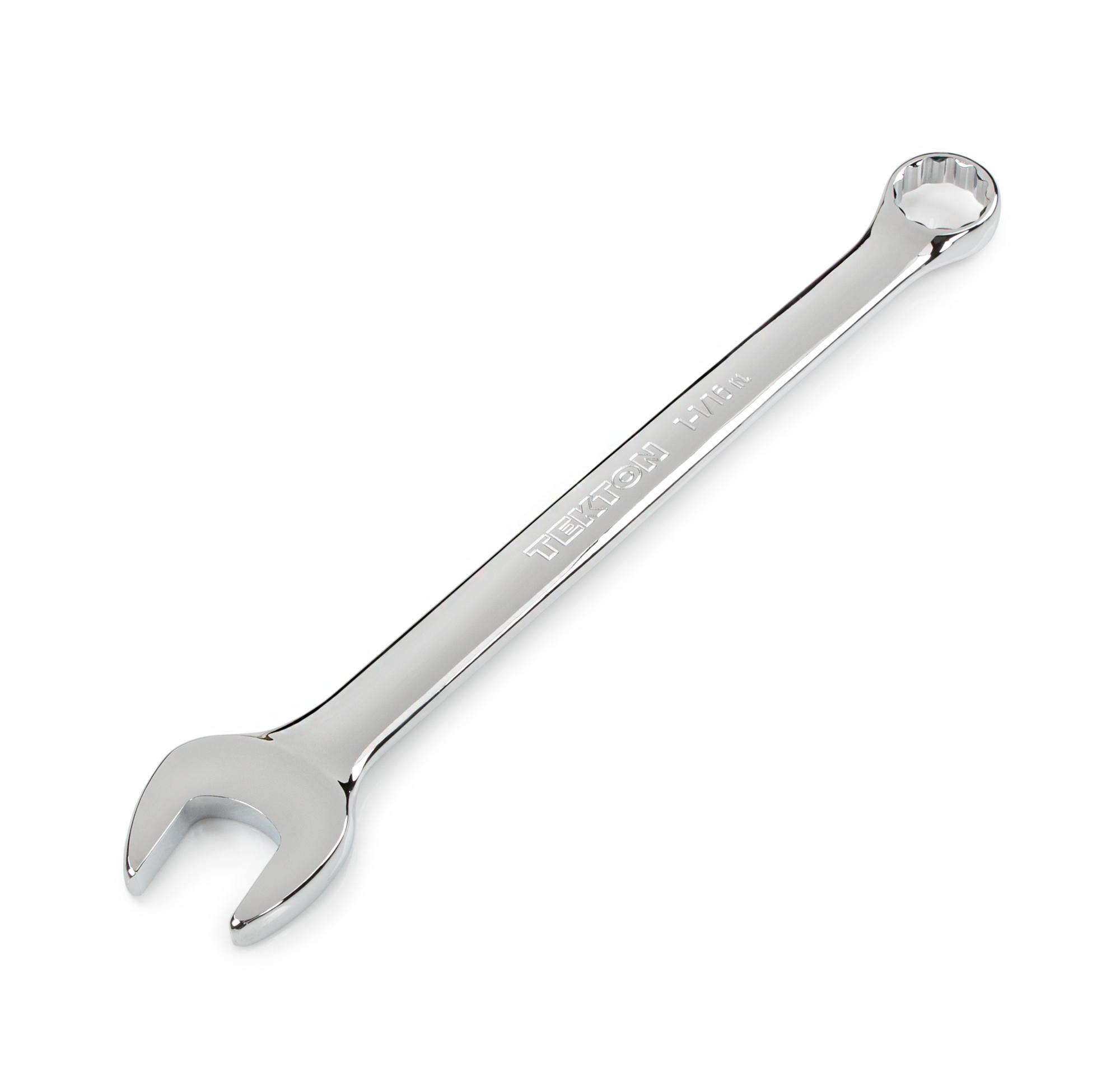 Front-right angle view of Tekton combination wrench. Item #18267