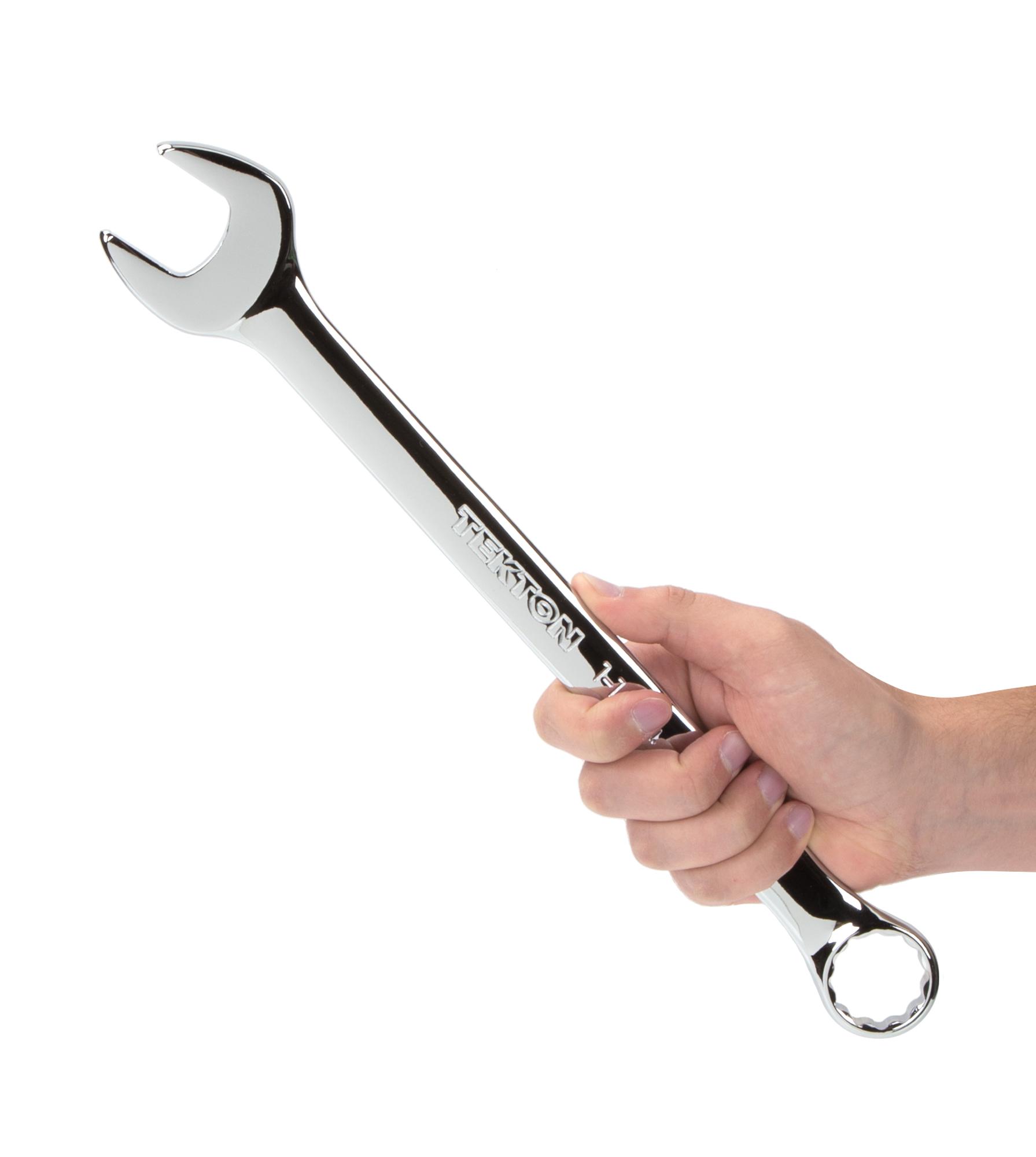 Person holding Tekton combination wrench. Item #18267