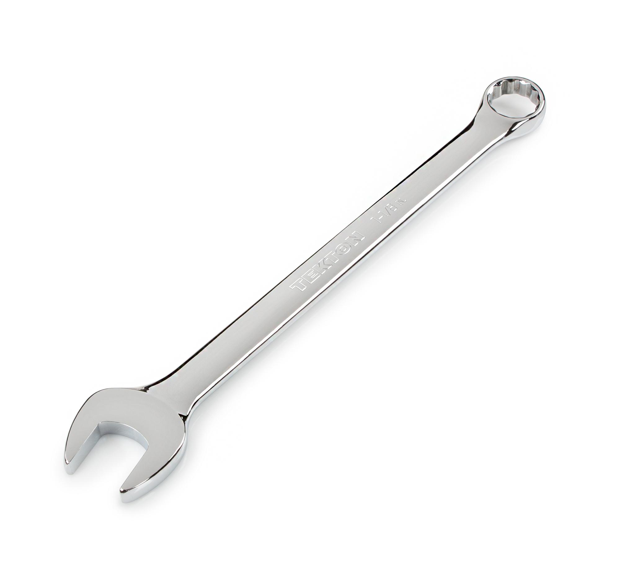 Front-right angle view of Tekton combination wrench. Item #18268