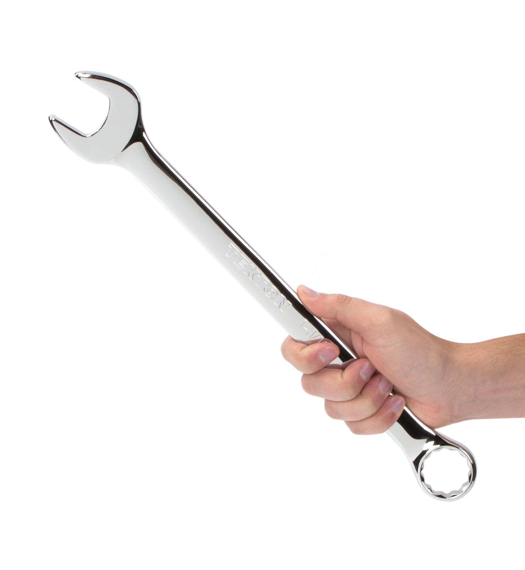 Person holding Tekton combination wrench. Item #18269