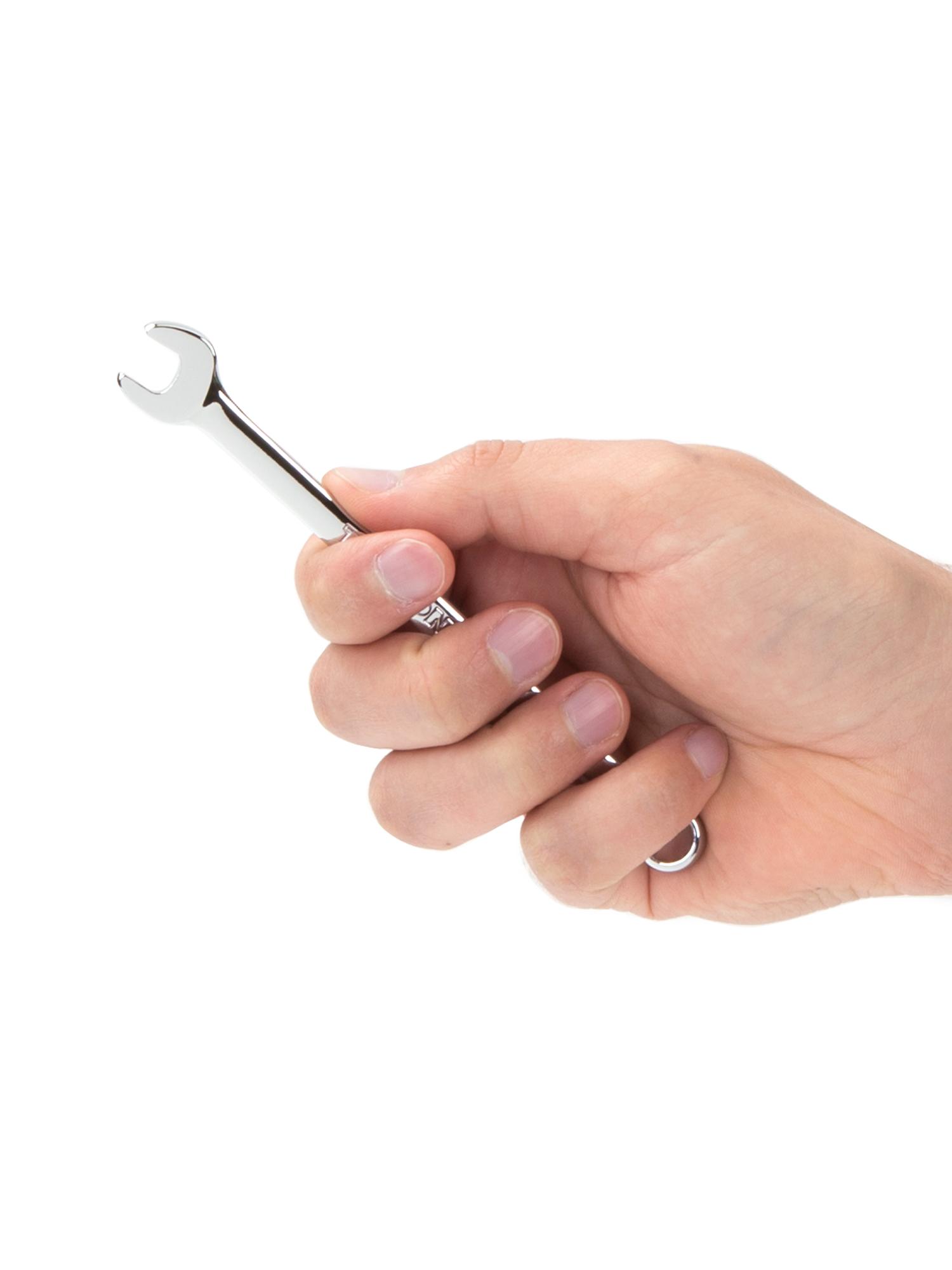 Person holding Tekton combination wrench. Item #18277