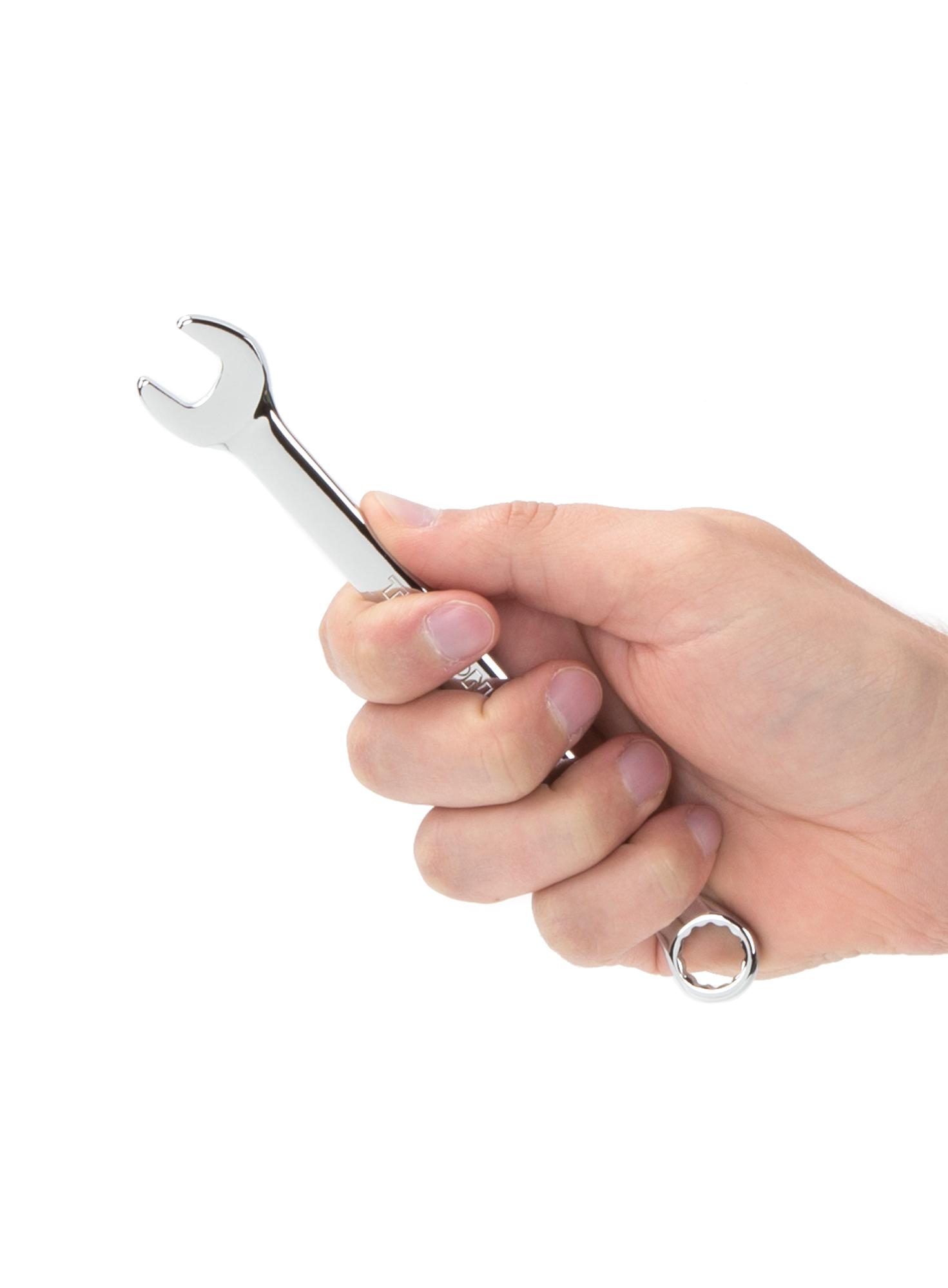 Person holding Tekton combination wrench. Item #18281