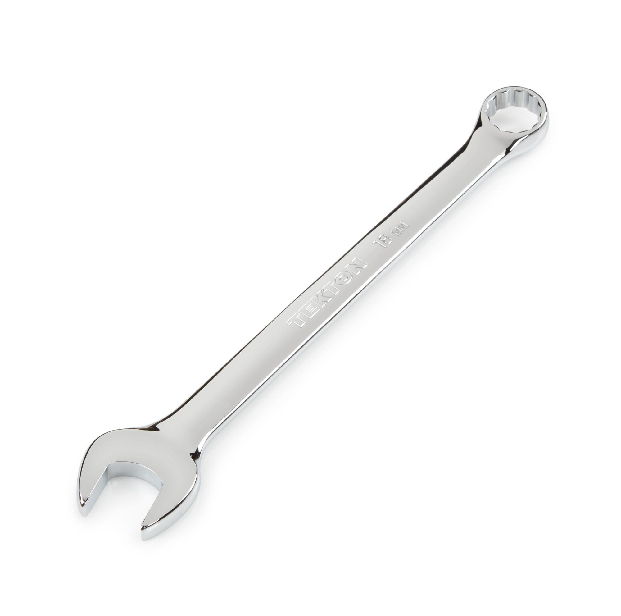Front-right angle view of Tekton combination wrench. Item #18288