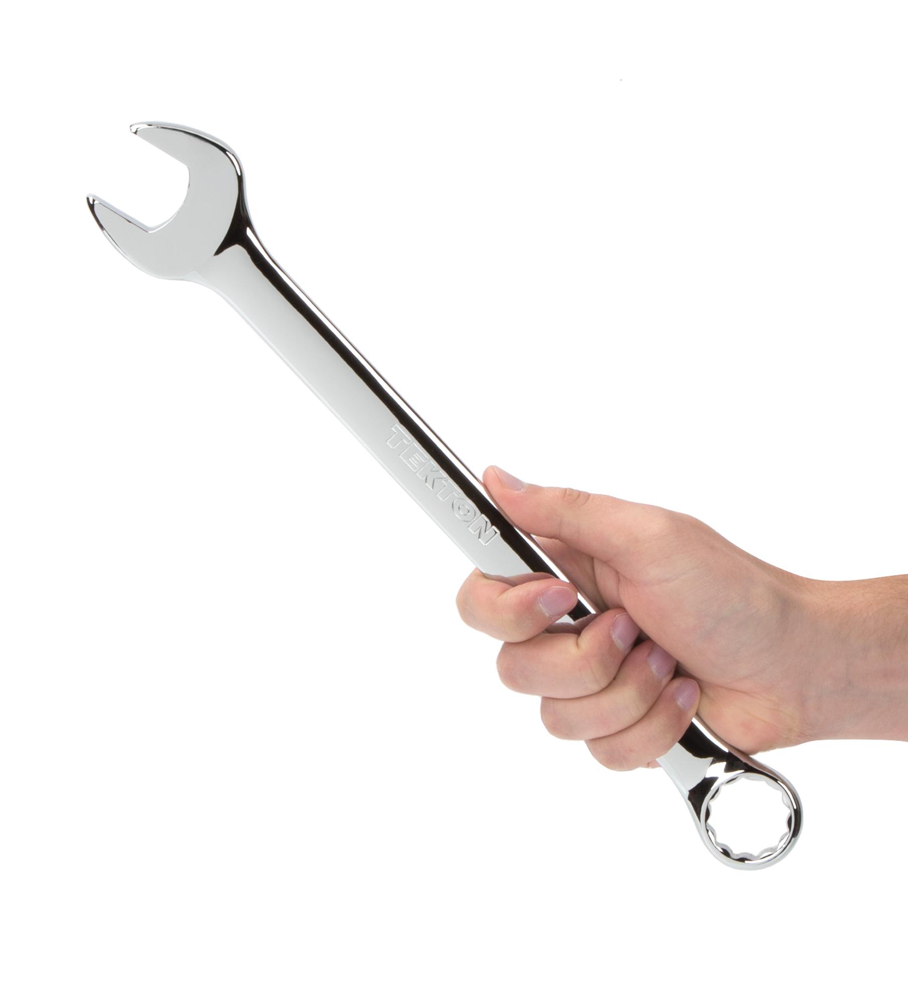 Person holding Tekton combination wrench. Item #18291
