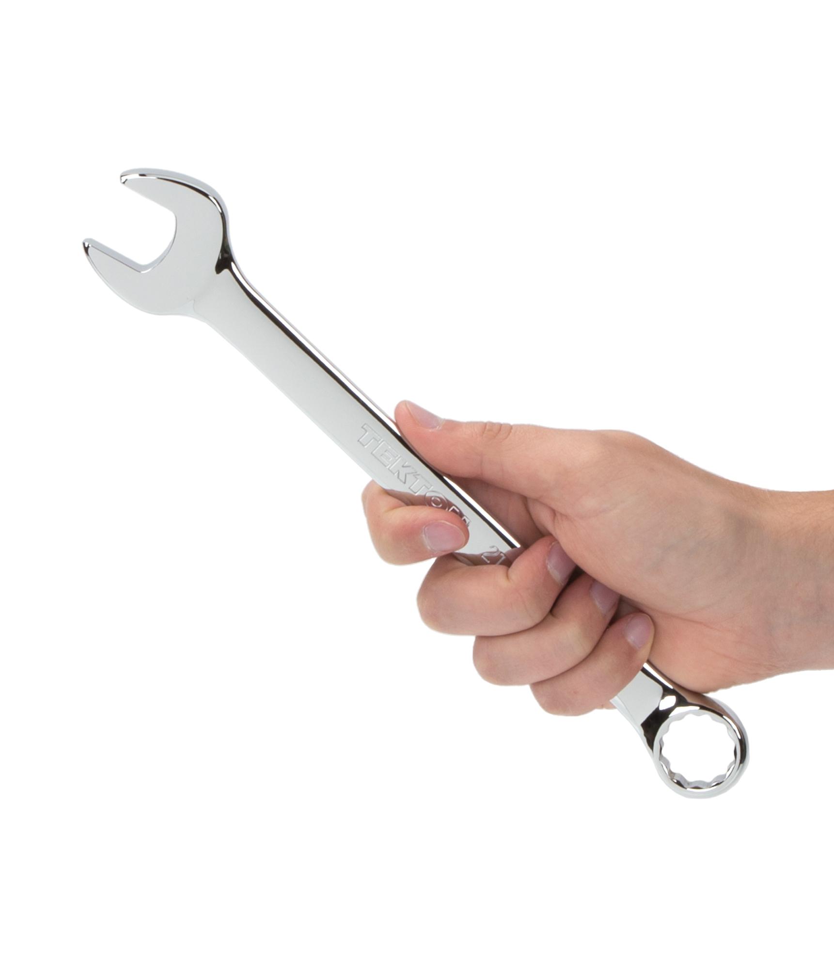 Person holding Tekton combination wrench. Item #18292