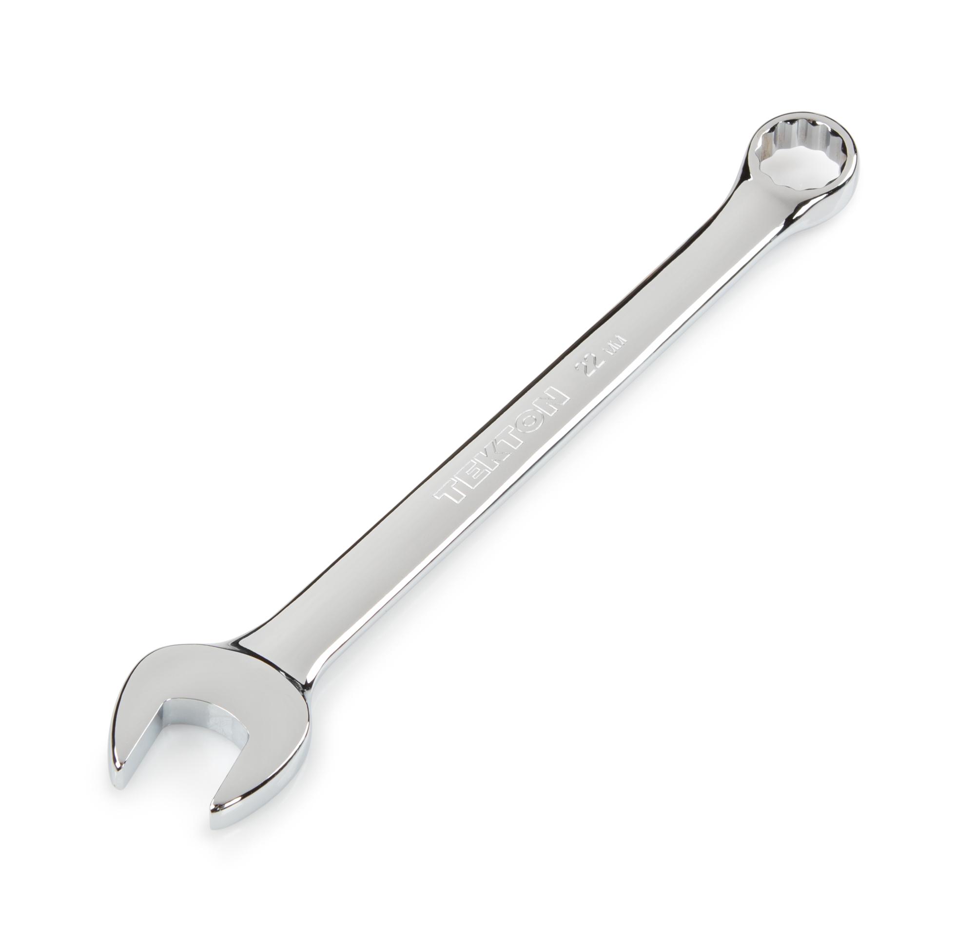 Front-right angle view of Tekton combination wrench. Item #18293