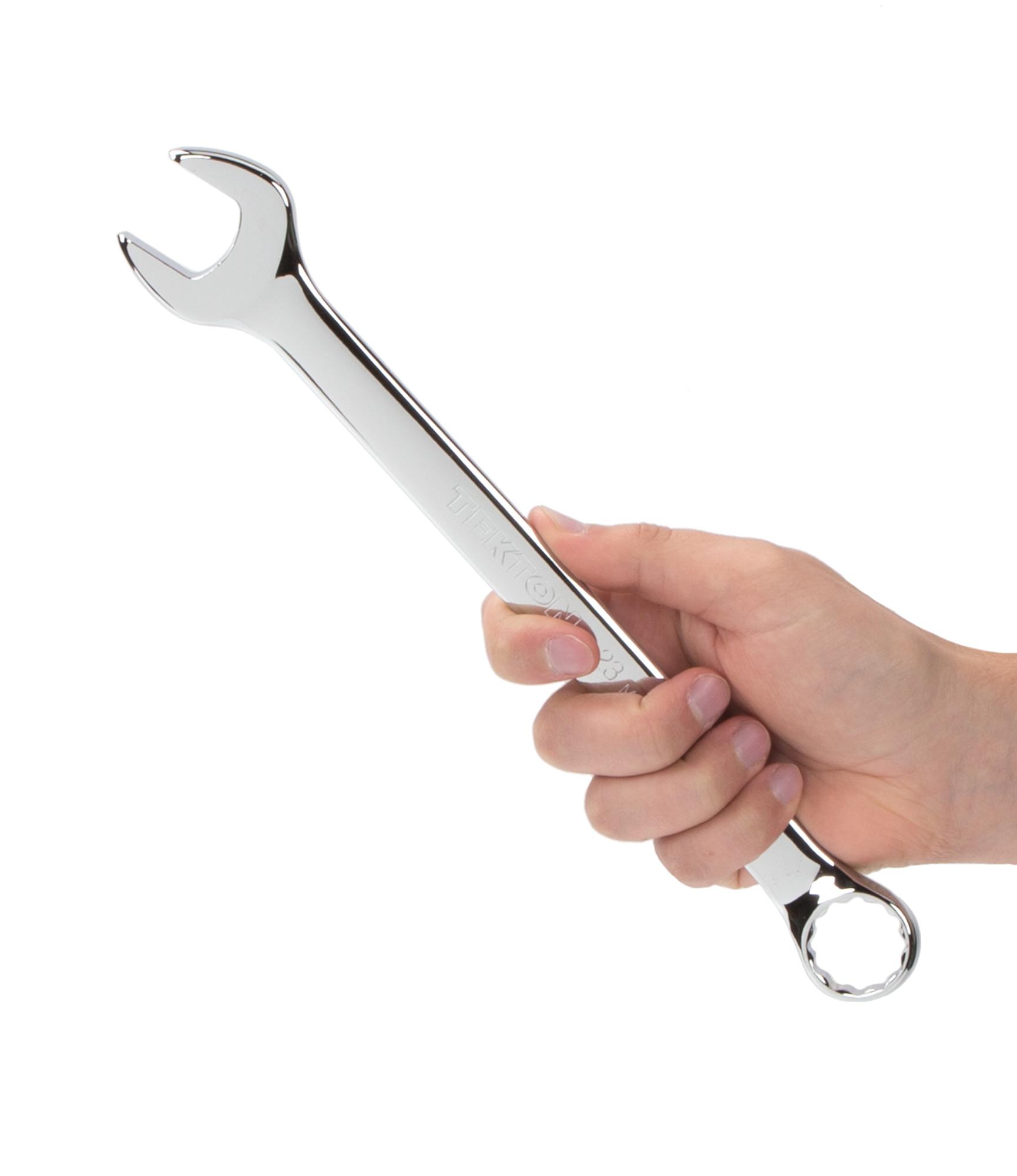 Person holding Tekton combination wrench. Item #18294