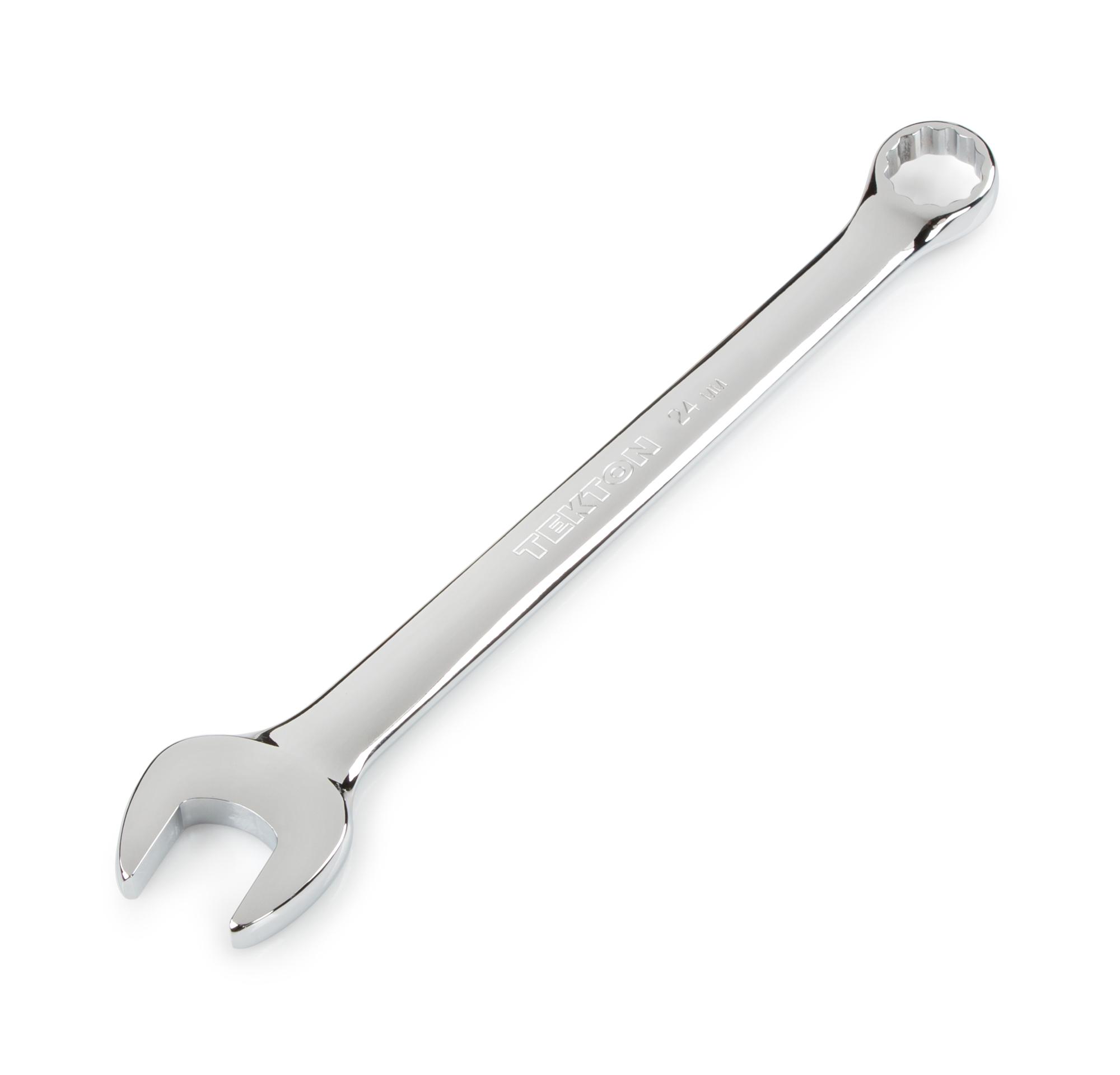 Front-right angle view of Tekton combination wrench. Item #18295