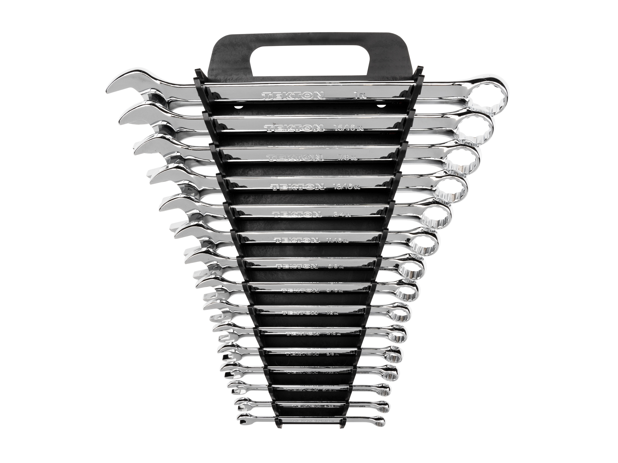 TEKTON Combination Wrench Set with Holder, 15-Piece (1/4-1 in.)