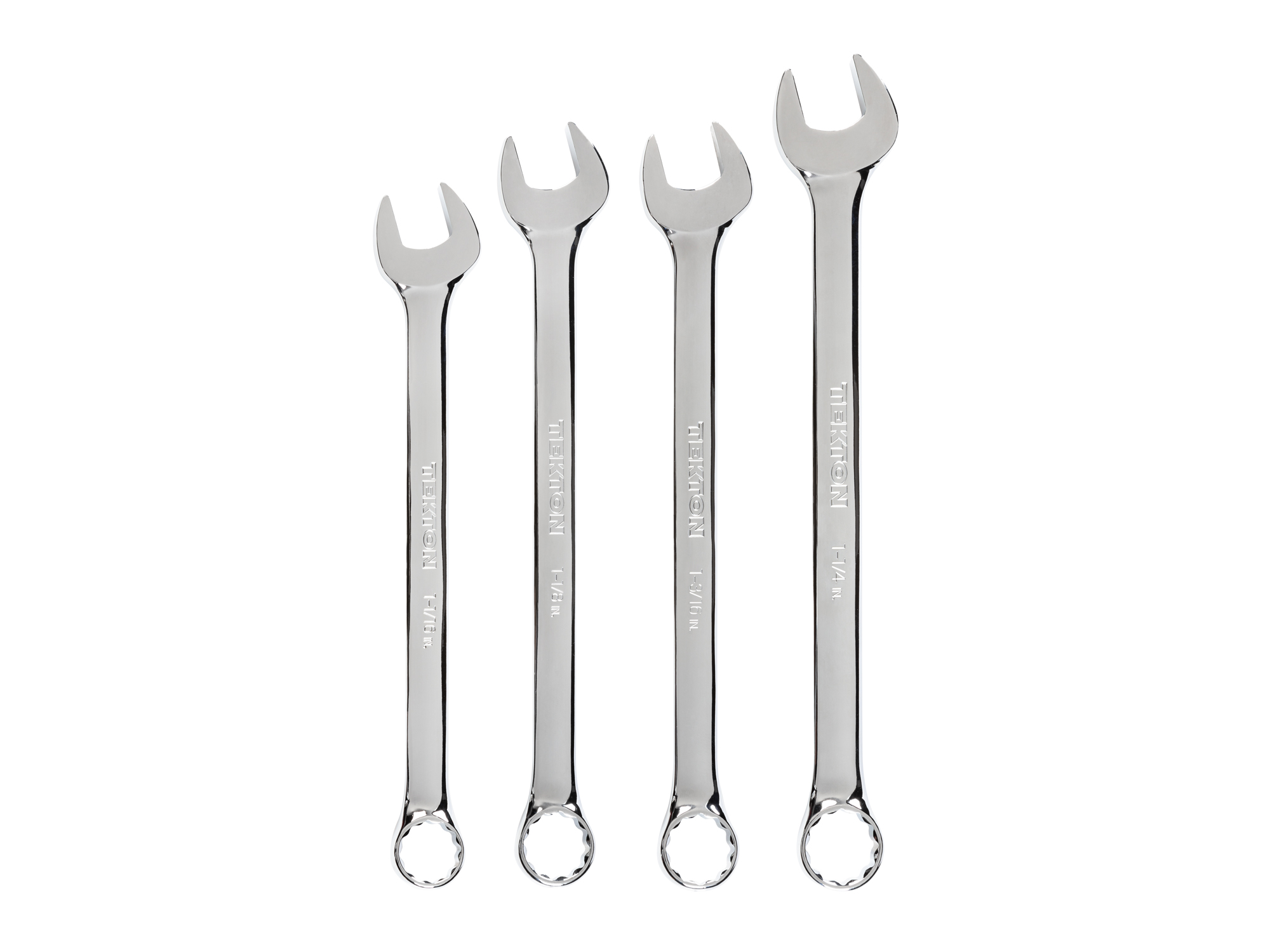 Includes: 1-1/16 - 1-1/4 inch (SAE) 12 point standard-length combination wrenches. No skipped sizes. WCB90103.