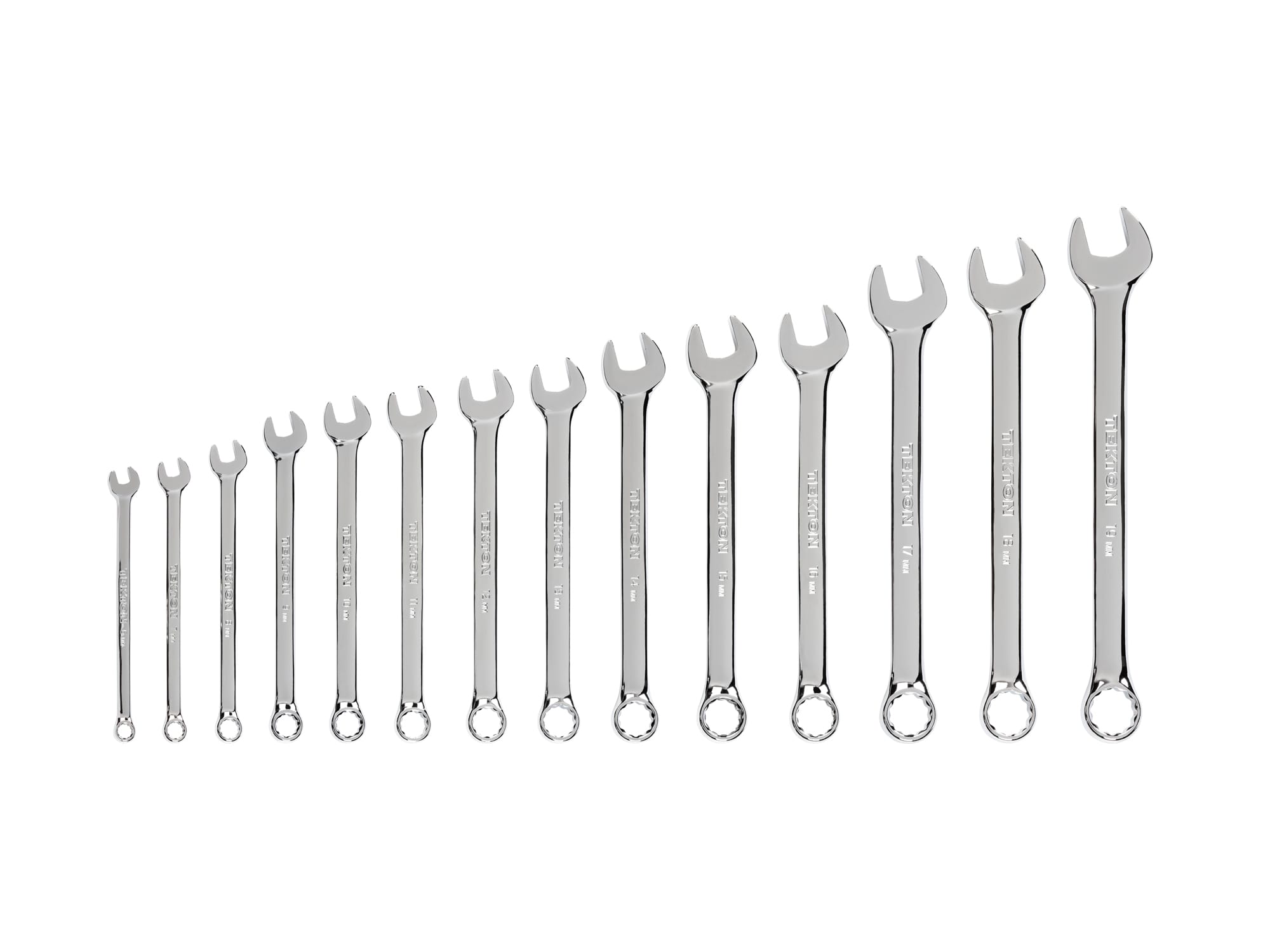 TEKTON Combination Wrench Set, 14-Piece (6-19 mm)