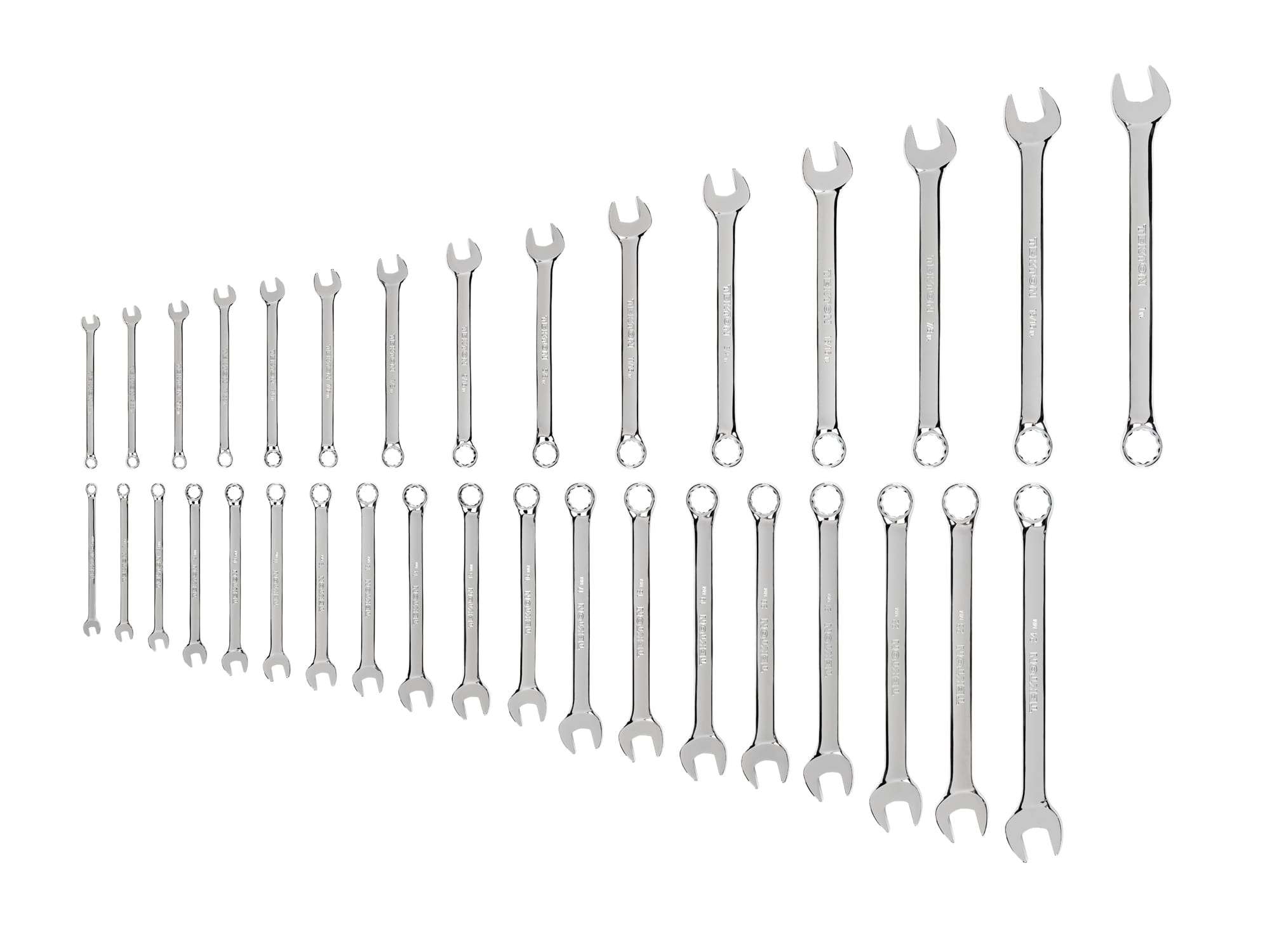 TEKTON Combination Wrench Set, 34-Piece (1/4 -1 in., 6 -24 mm)