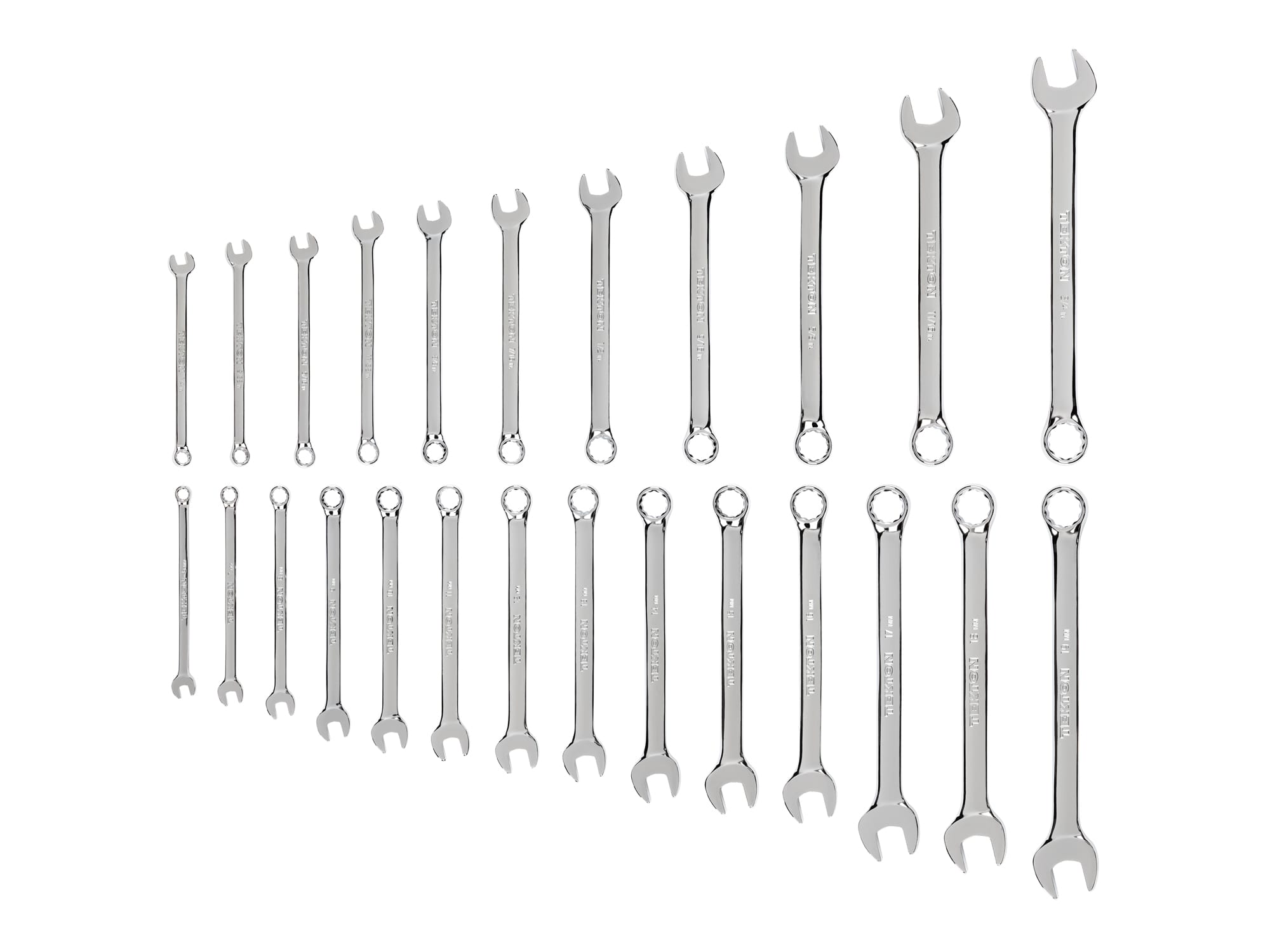 TEKTON Combination Wrench Set, 25-Piece (1/4 -3/4 in., 6-19 mm)