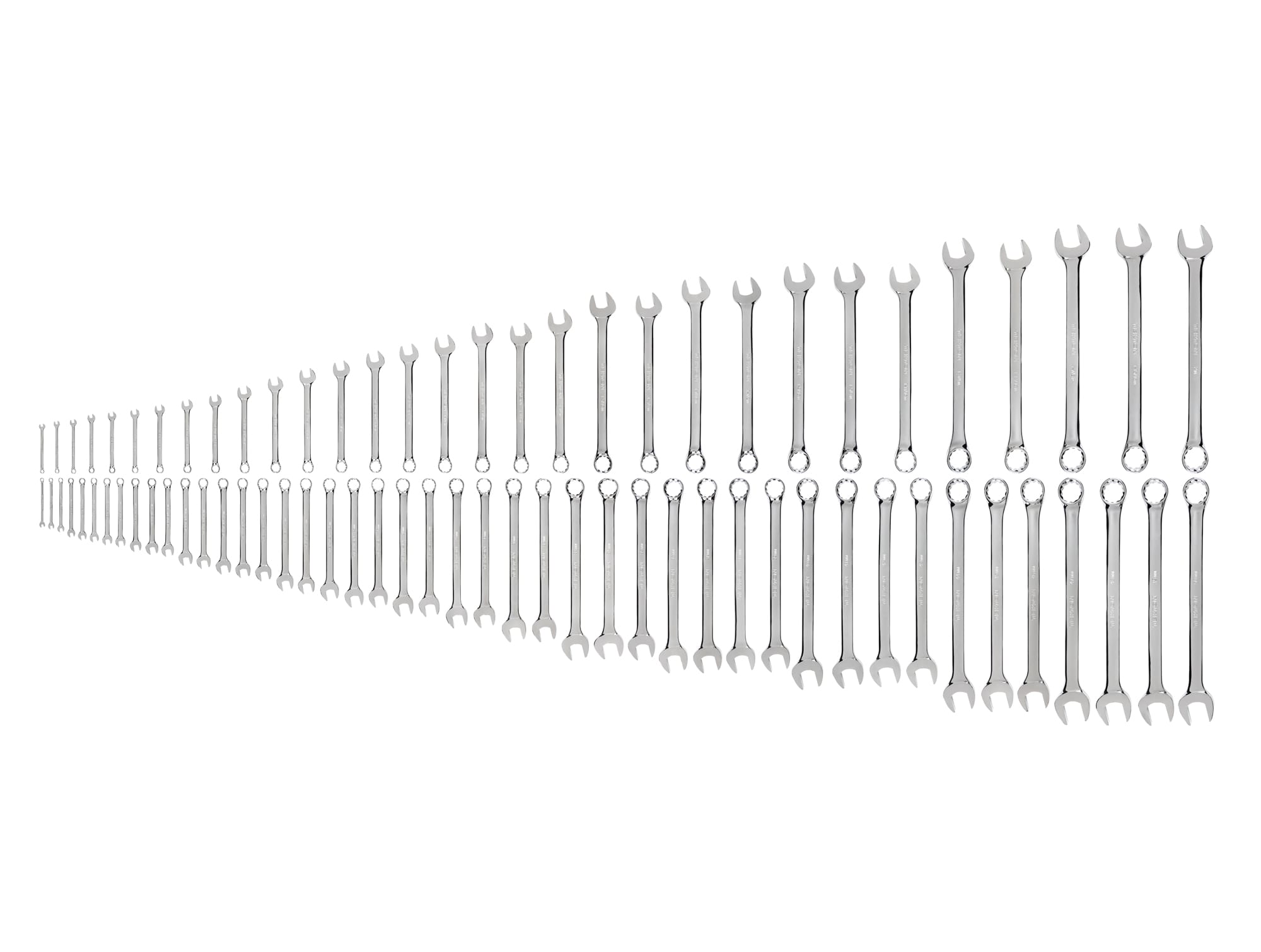 Front view of Tekton combination wrench set. Item #WCB90306