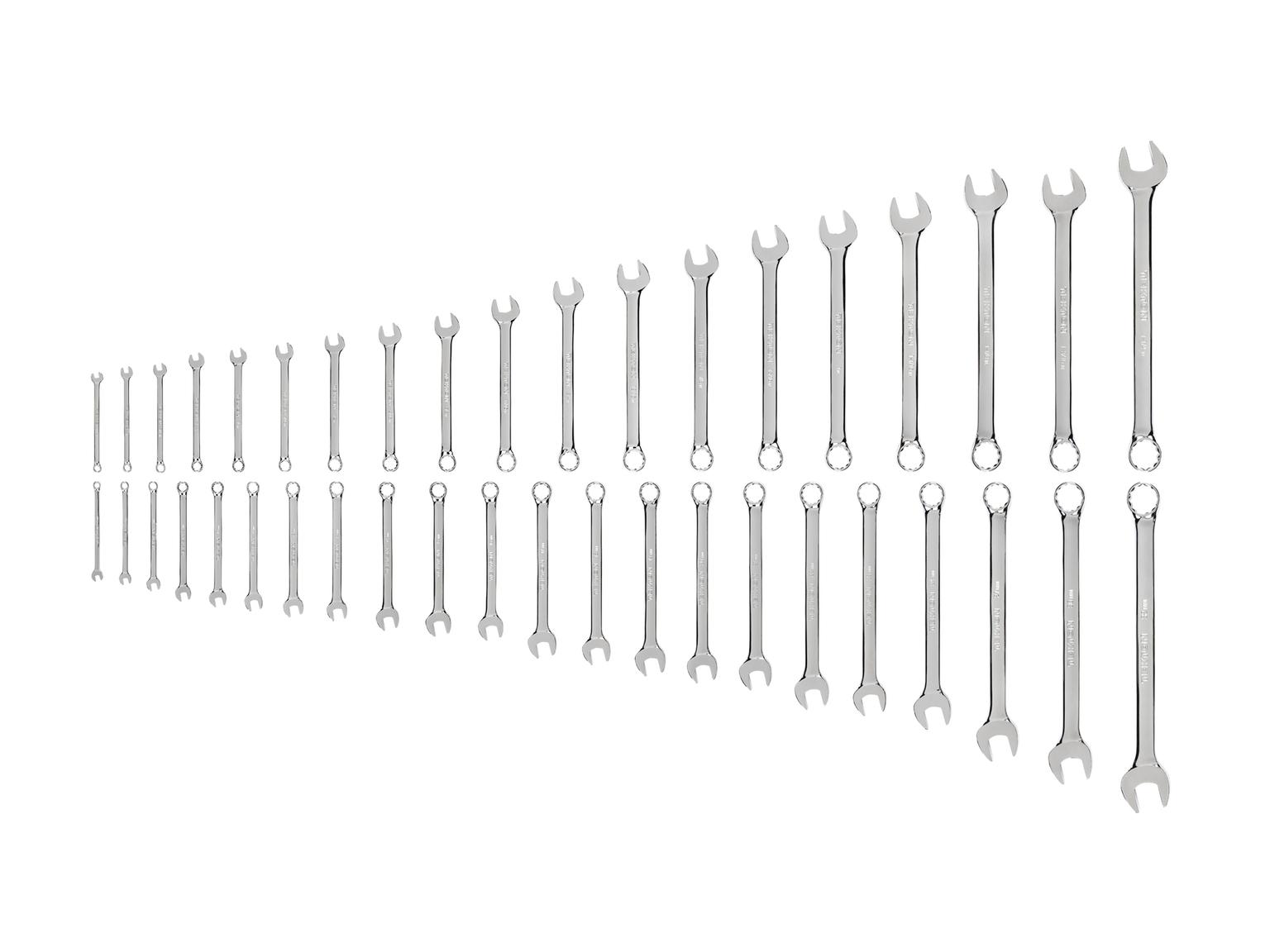 TEKTON Combination Wrench Set, 41-Piece (1/4 - 1-1/4 in., 6 - 32 mm, Common Sizes)