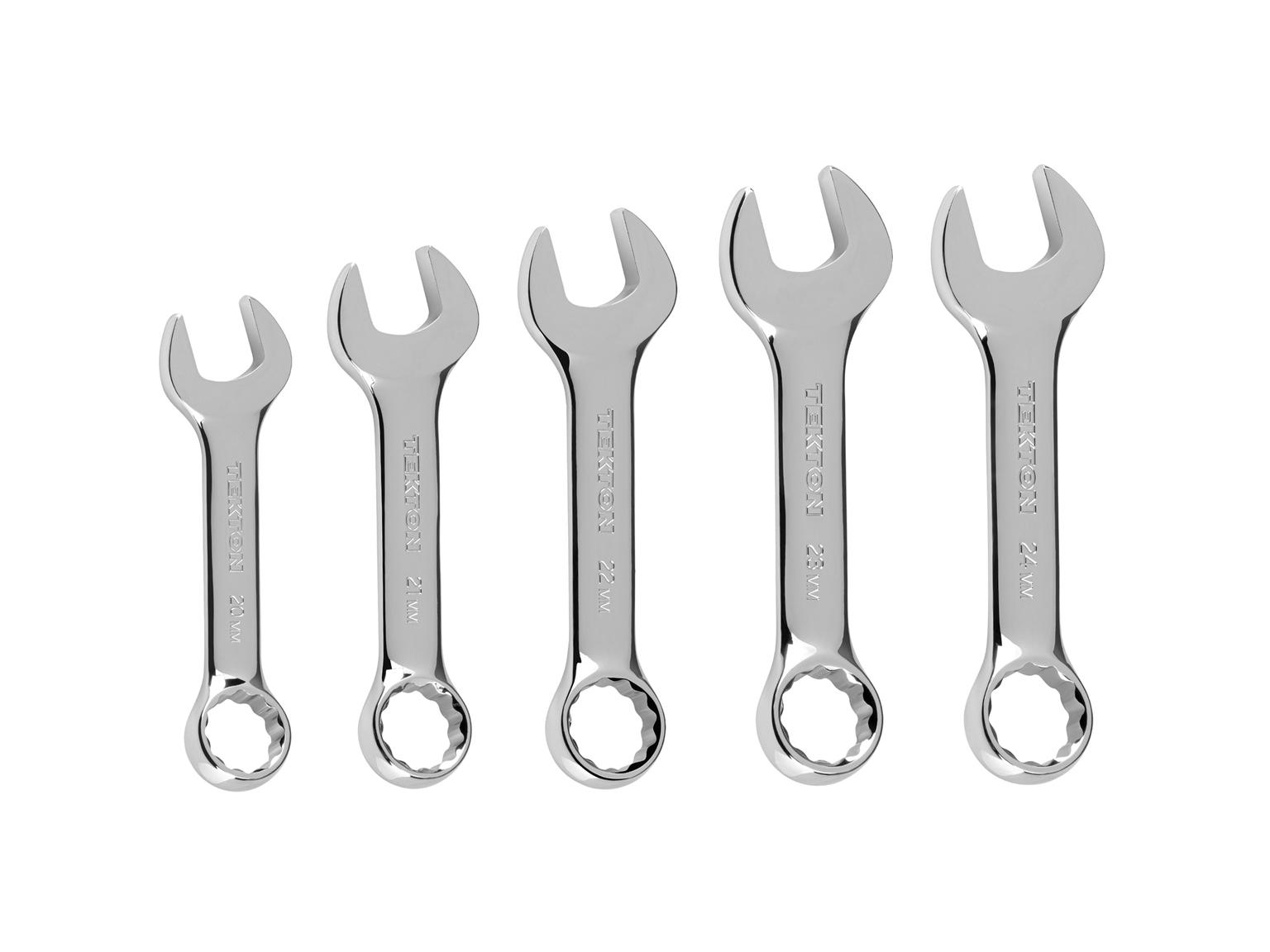 TEKTON Stubby Combination Wrench Set, 5-Piece (20 - 24 mm)