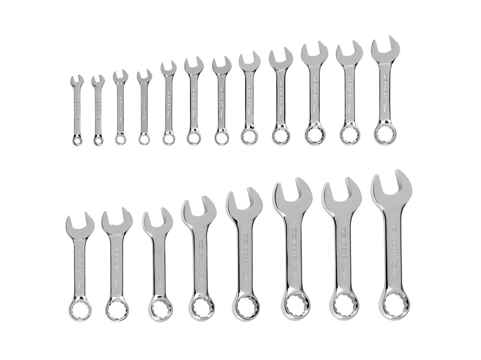 TEKTON Stubby Combination Wrench Set, 19-Piece (6 - 24 mm)