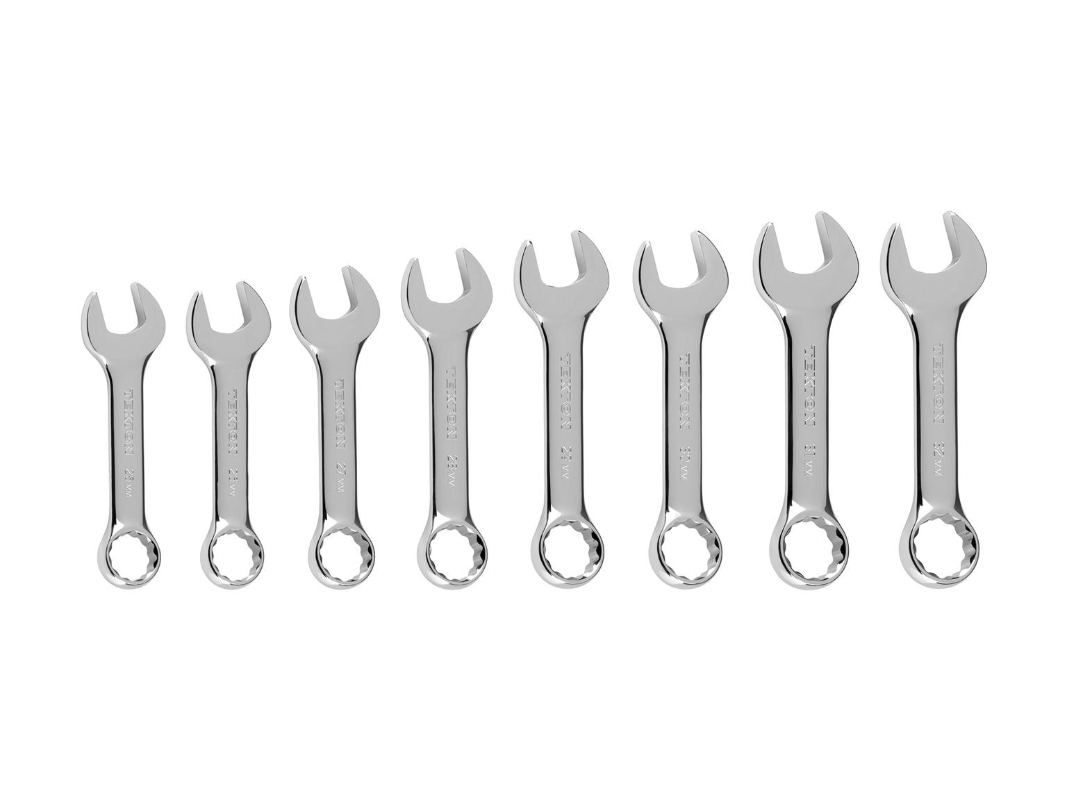TEKTON Stubby Combination Wrench Set, 8-Piece (25 - 32 mm)