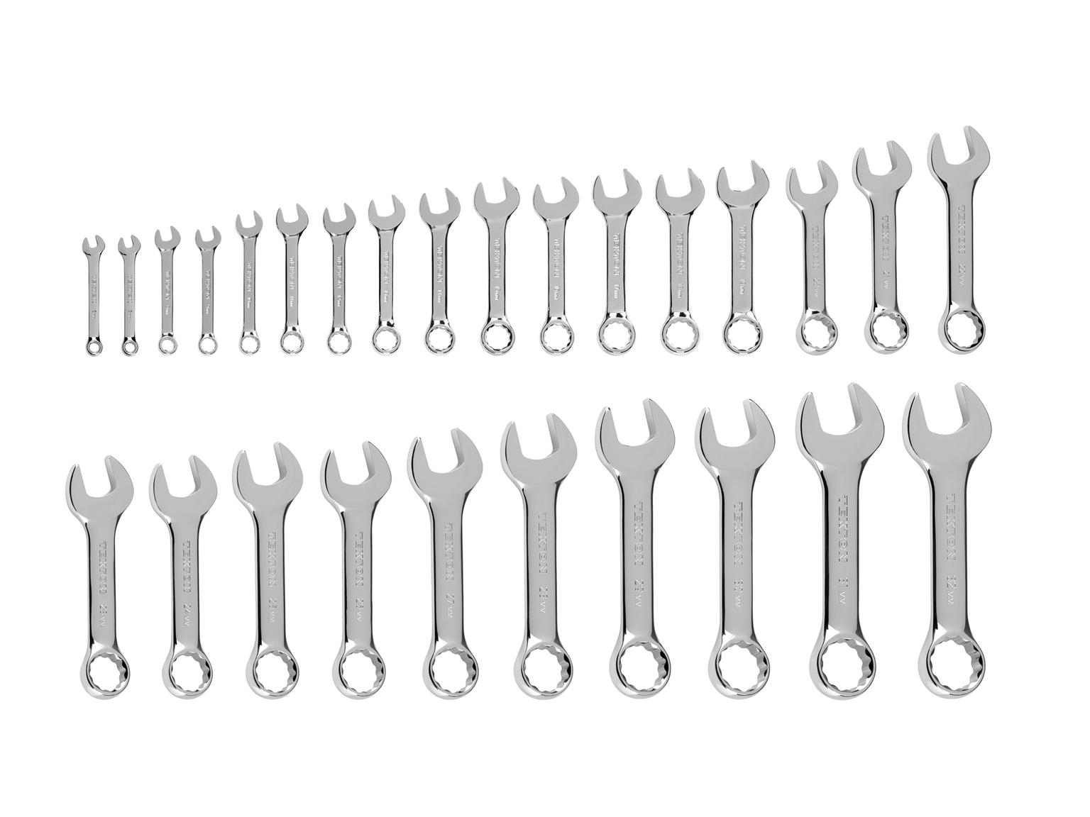 TEKTON Stubby Combination Wrench Set, 27-Piece (6 - 32 mm)