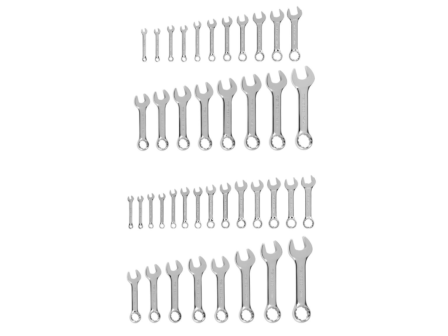 TEKTON Stubby Combination Wrench Set, 41-Piece (1/4 - 1-1/4 in., 6 - 32 mm, Common Sizes)