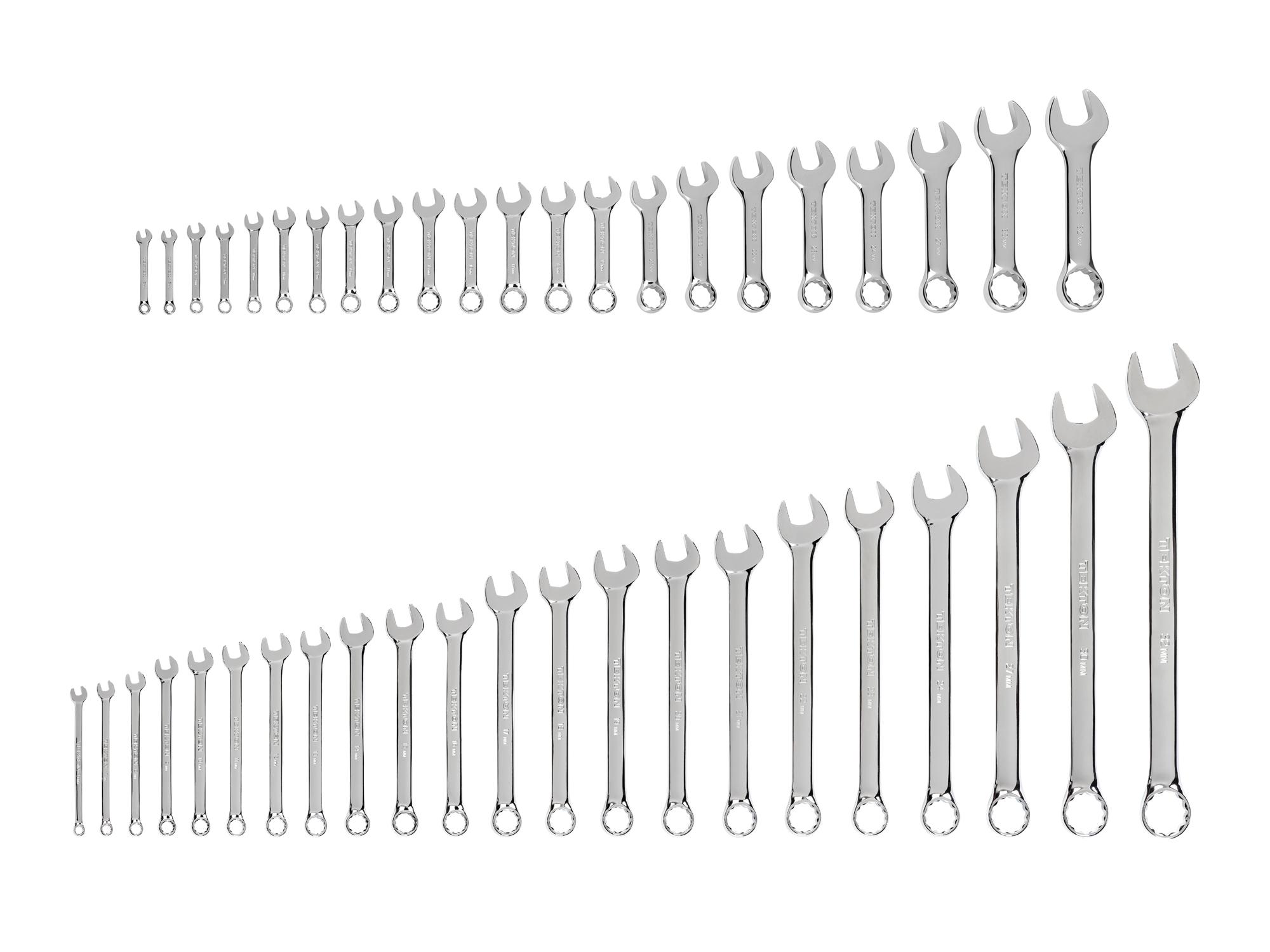 Stubby and Standard Length Combination Wrench Set, 44-Piece (Common Sizes)
