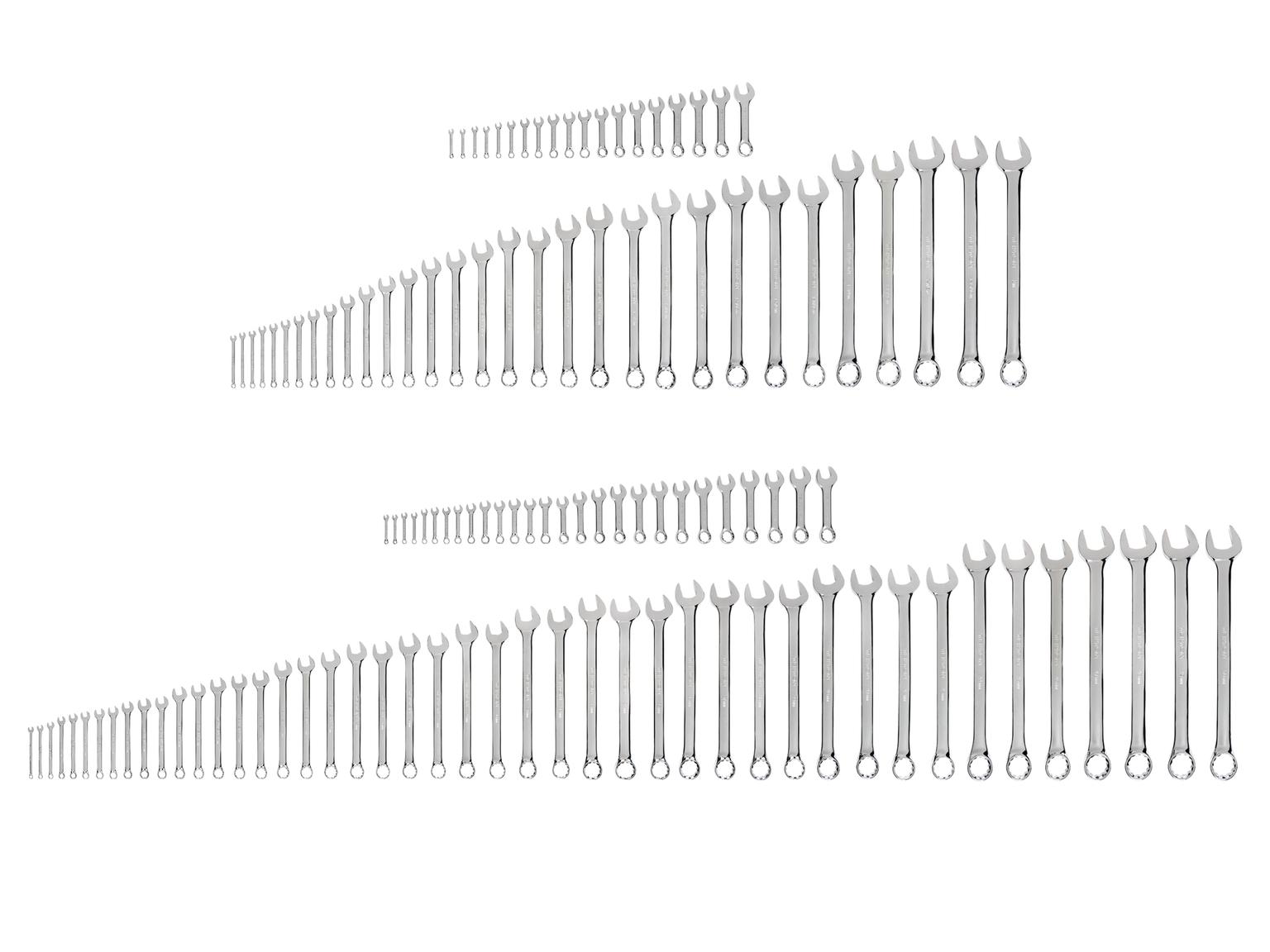 TEKTON Stubby and Standard Length Combination Wrench Set, 122-Piece (1/4 - 2 in., 6 - 50 mm)