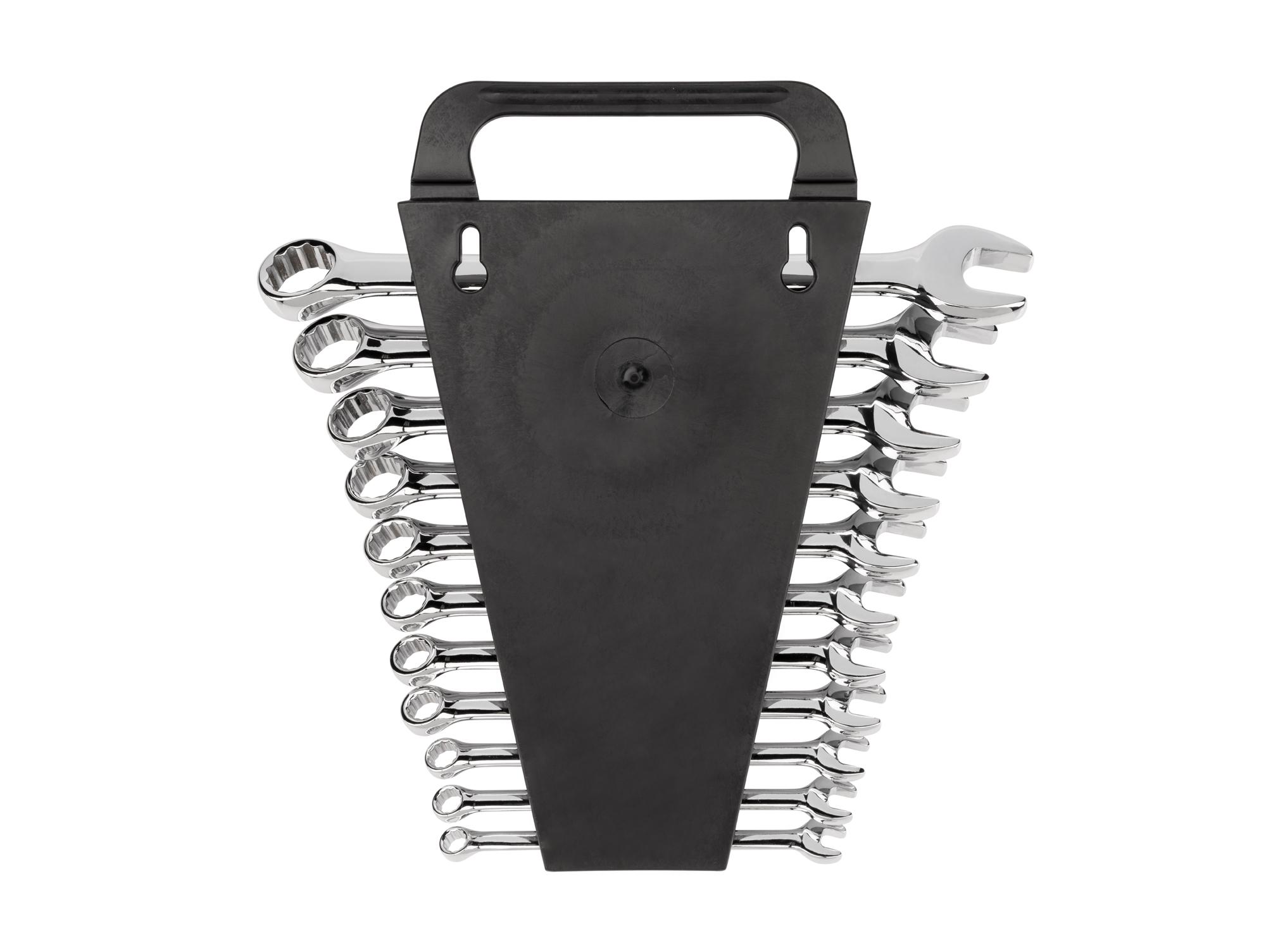 Back view of Tekton holder combination wrench set. Item #WCB91101