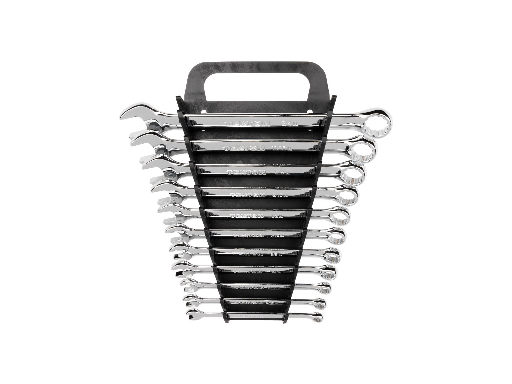 Front view of Tekton holder combination wrench set. Item #WCB91101