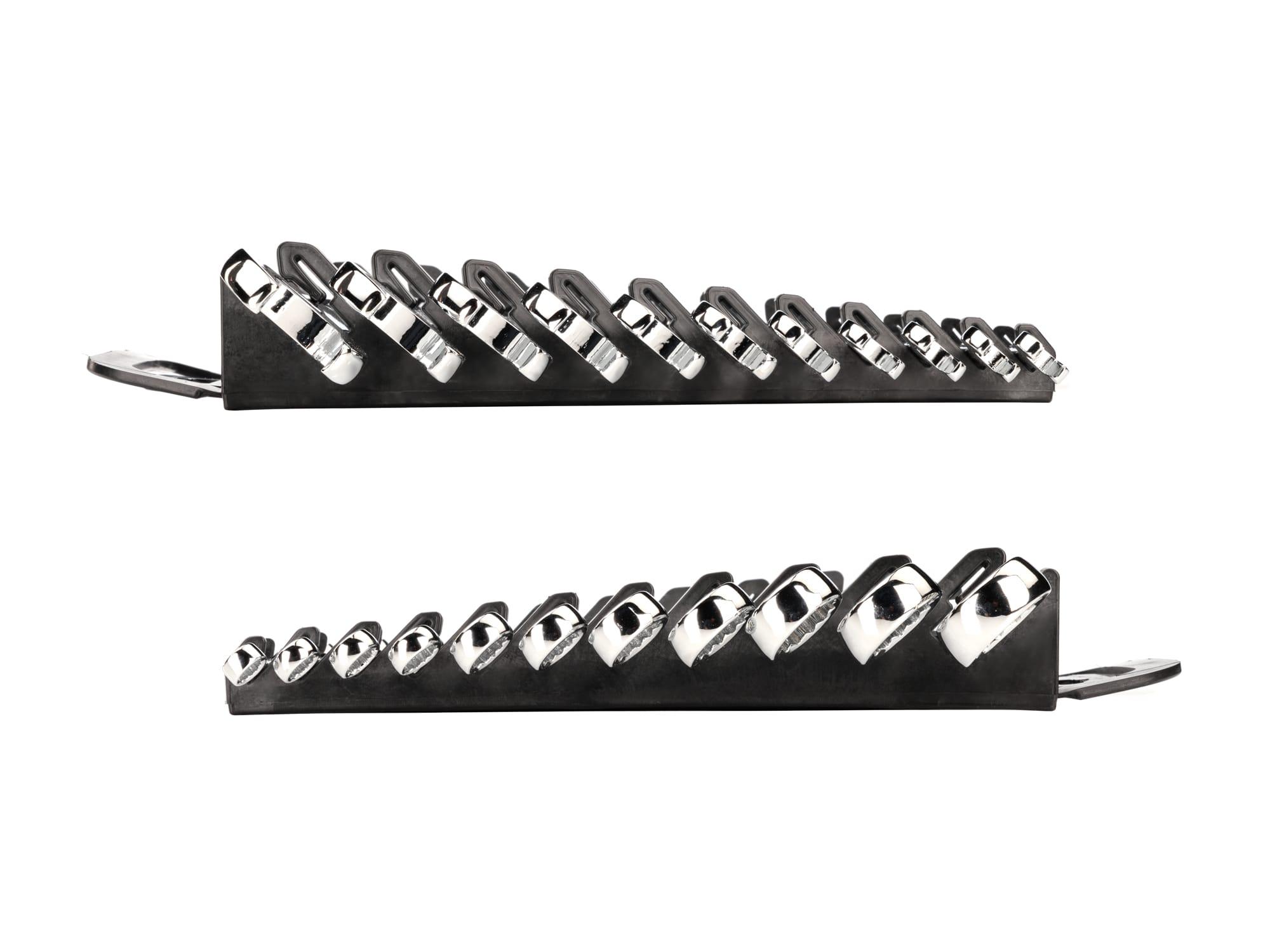 Side view of Tekton holder combination wrench set. Item #WCB91101