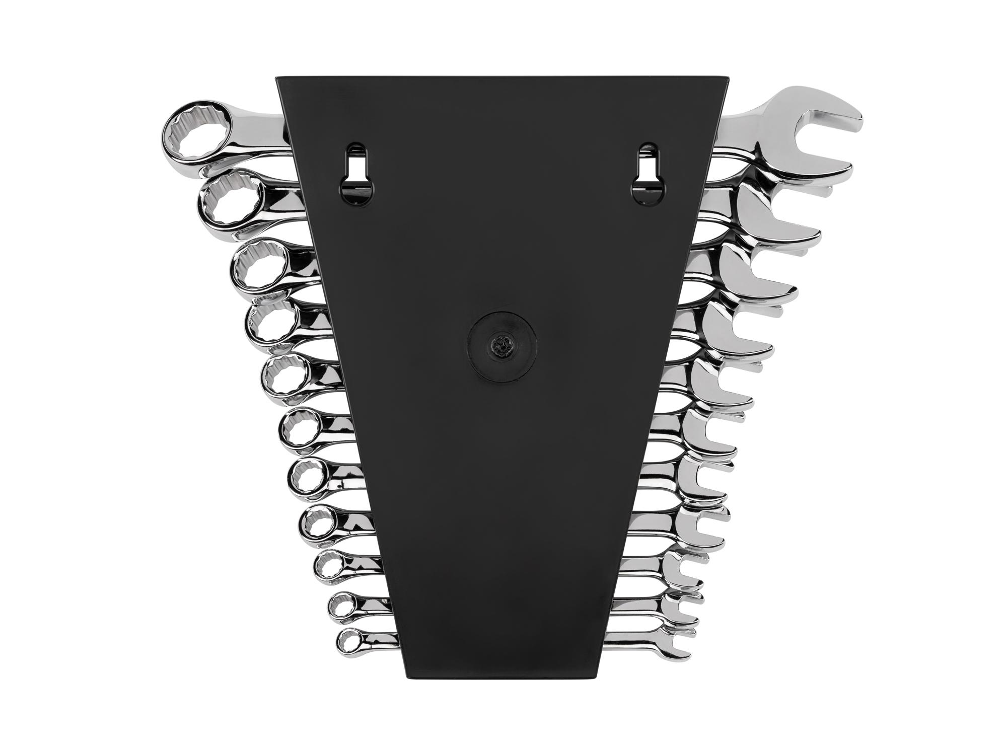 Back view of Tekton rack combination wrench set. Item #WCB91103