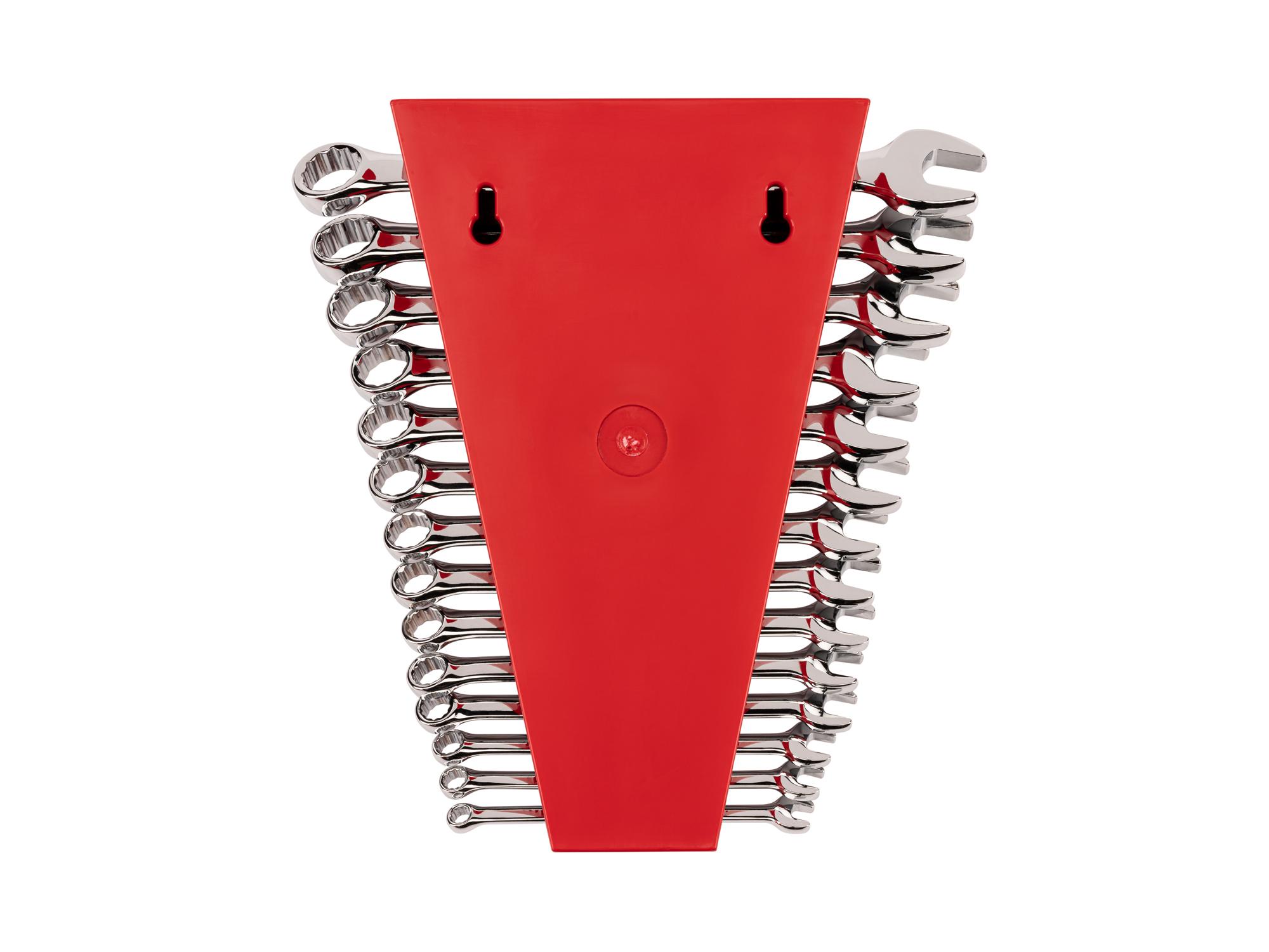 Back view of Tekton rack combination wrench set. Item #WCB91203