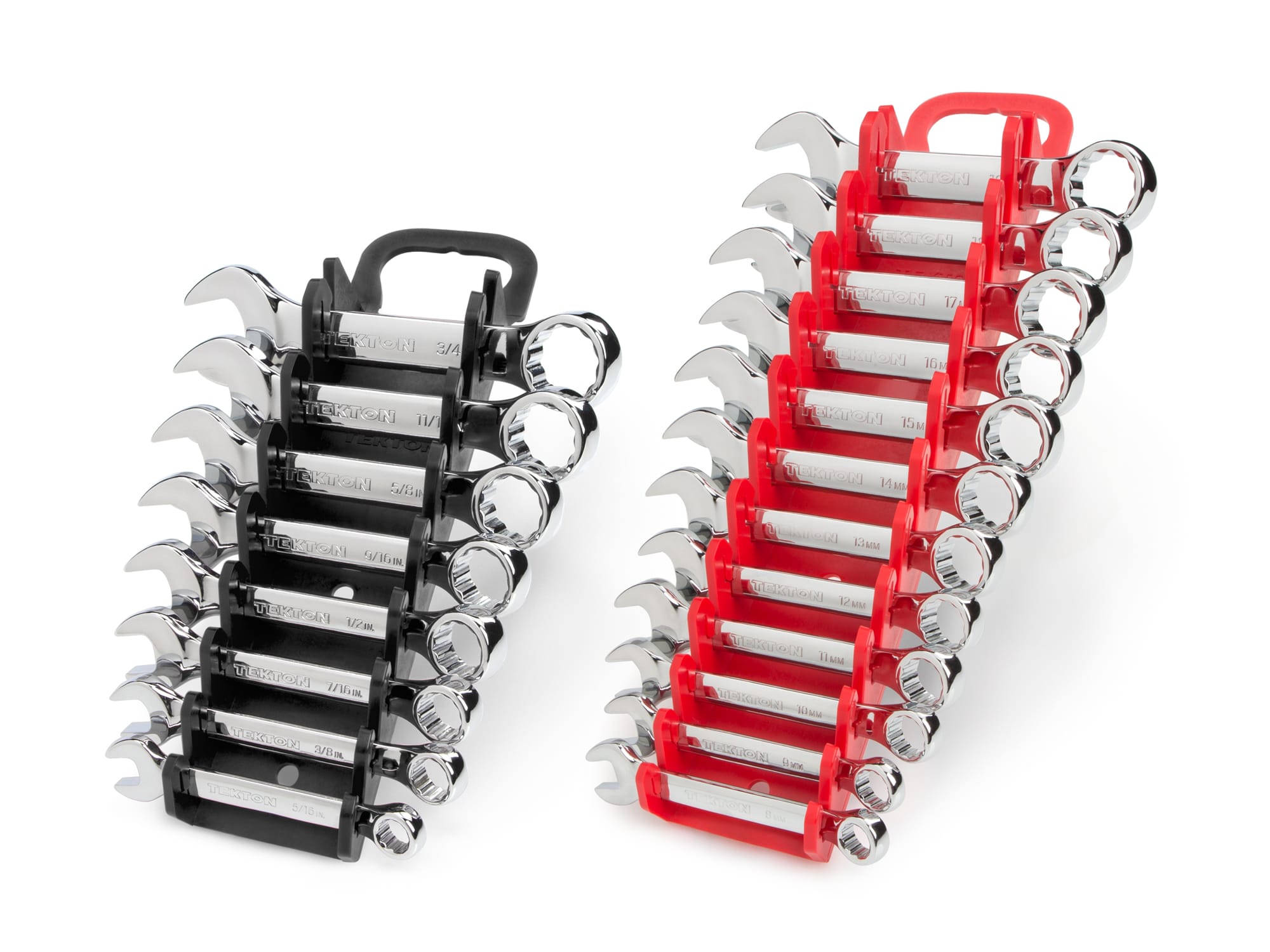 Includes: 5/16 - 3/4 inch (SAE), 8-19 mm (Metric). 12 point stubby combination wrenches. No skipped sizes. Comes with holder. WCB91601.