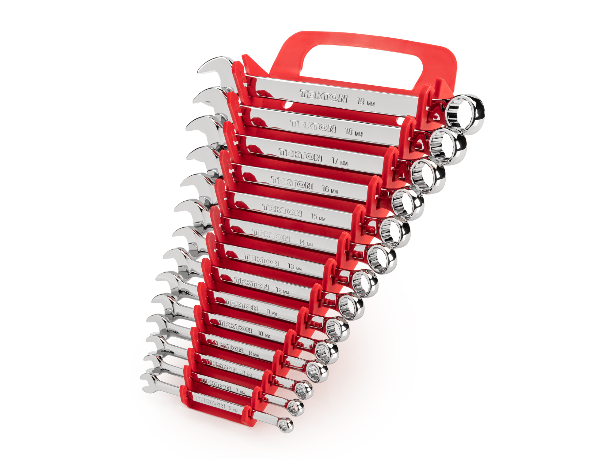 Includes: 6-19 mm (Metric) combination wrenches with no skipped sizes, plus holder organizer. #WCB92201.