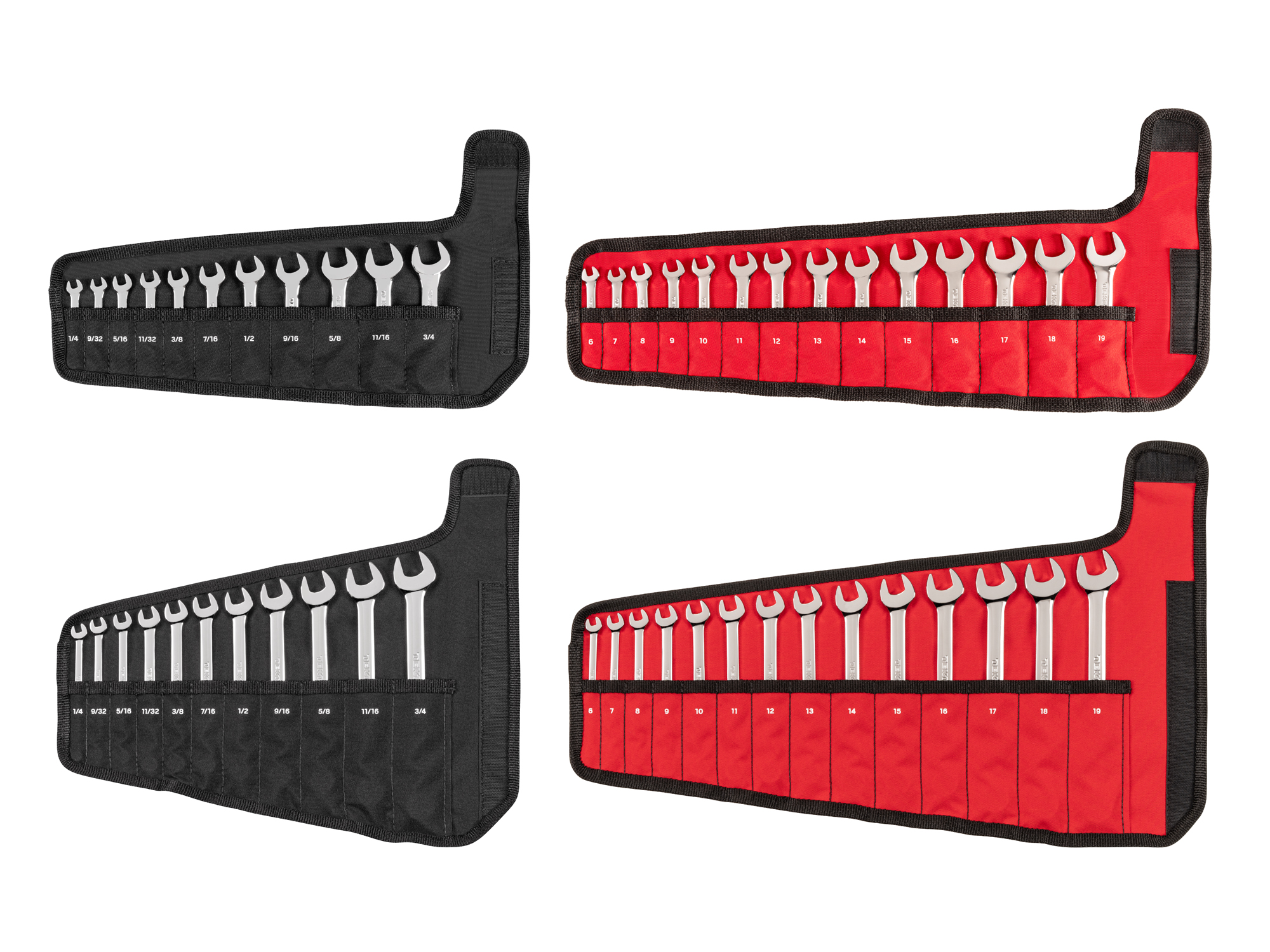 Stubby and Standard Length Combination Wrench Set with Pouches (50-Piece)