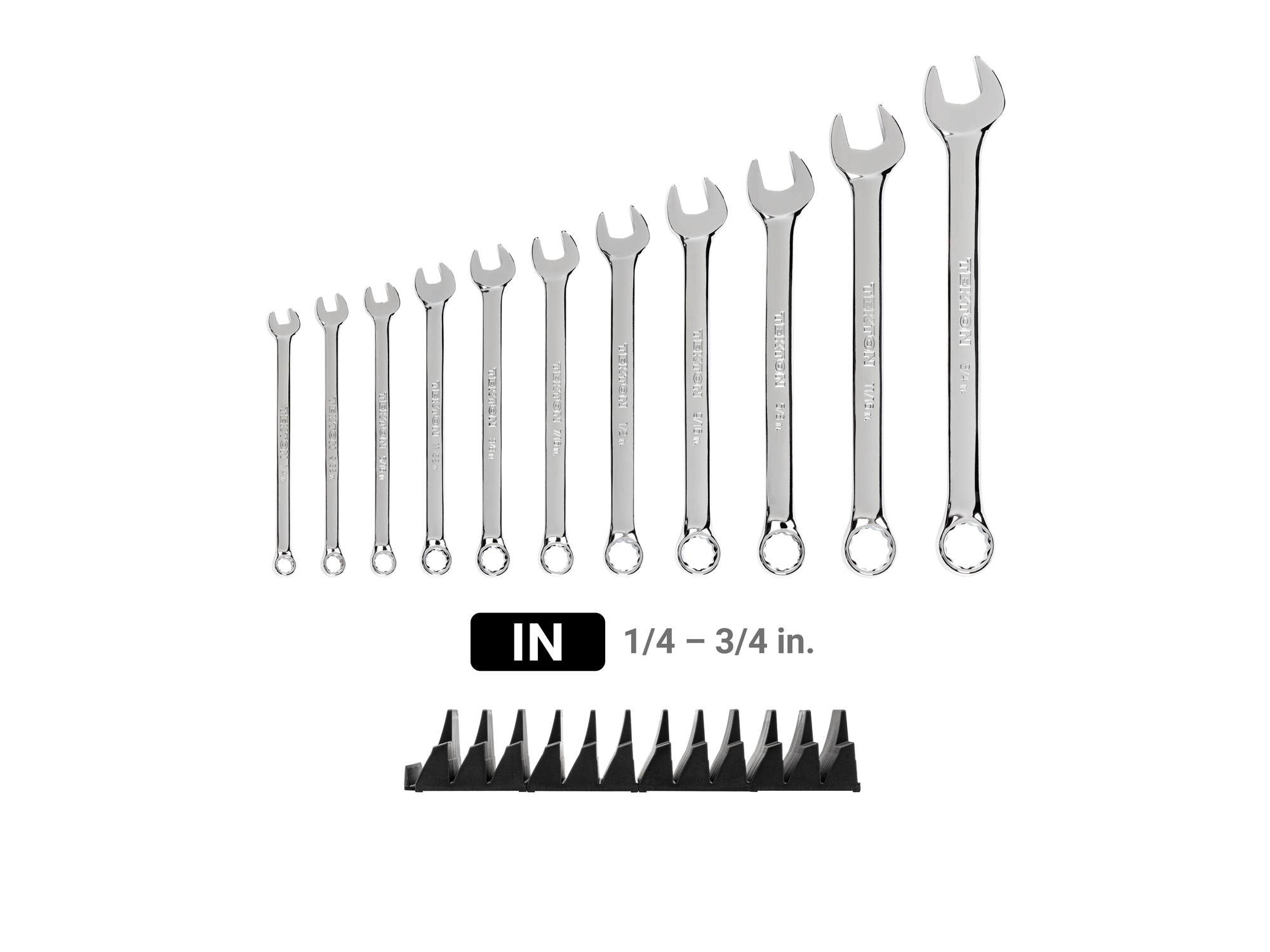 11-Piece Inch Wrench Set with Wrench Organizer | TEKTON
