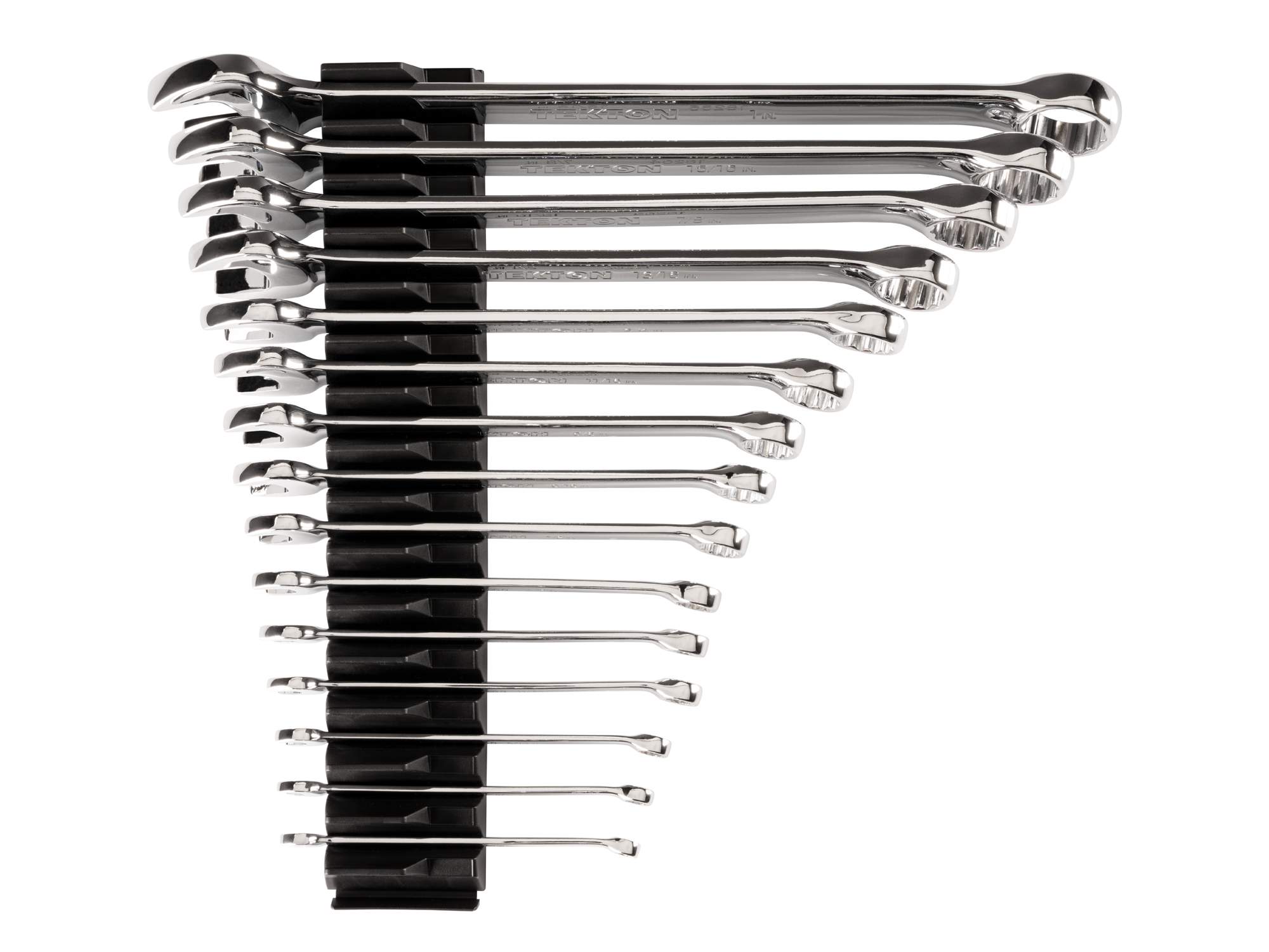 TEKTON Combination Wrench Set with Modular Organizers, 15-Piece (1/4-1 in.)