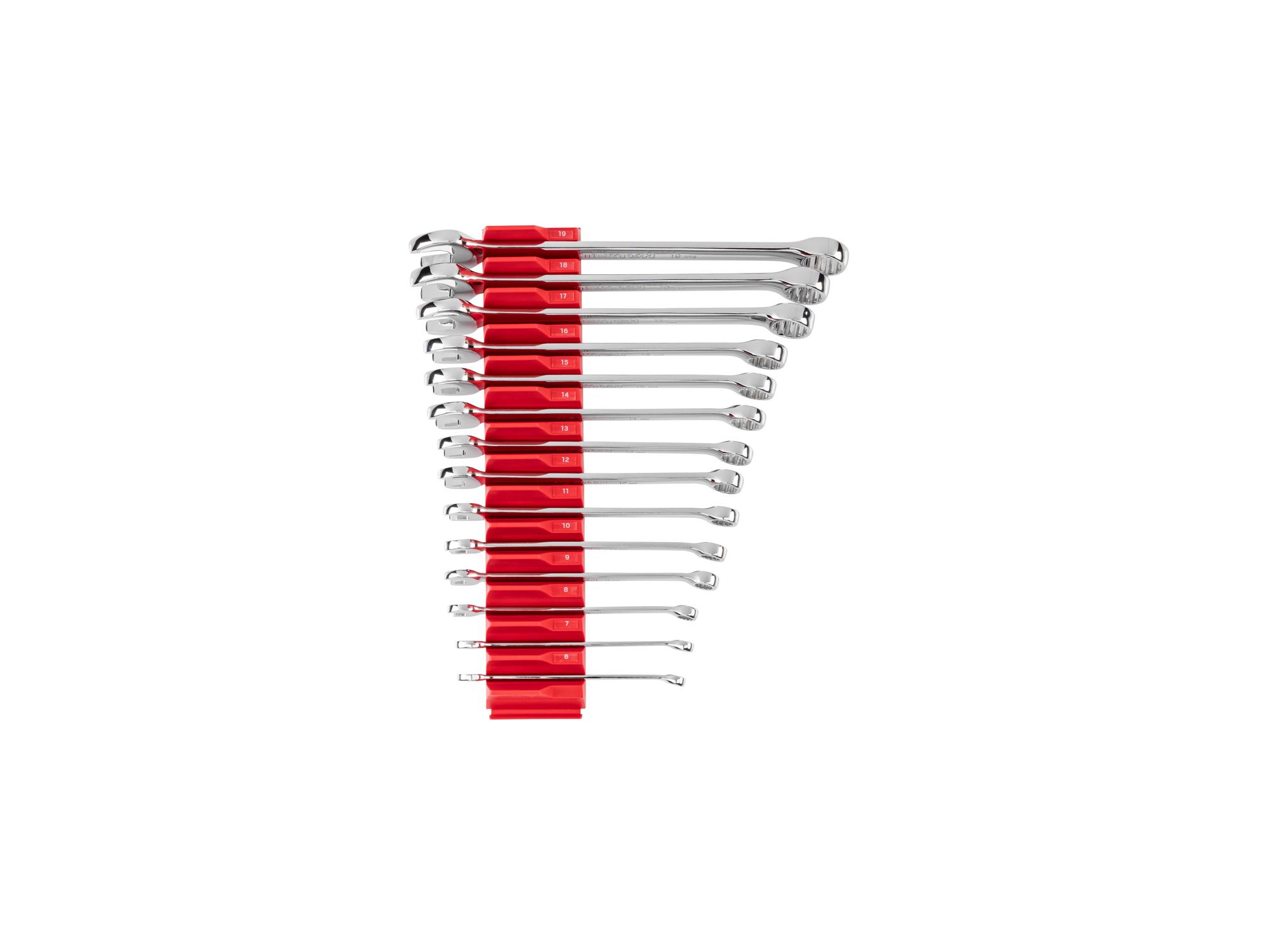 Front view of Tekton modular combination wrench set. Item #WCB95201