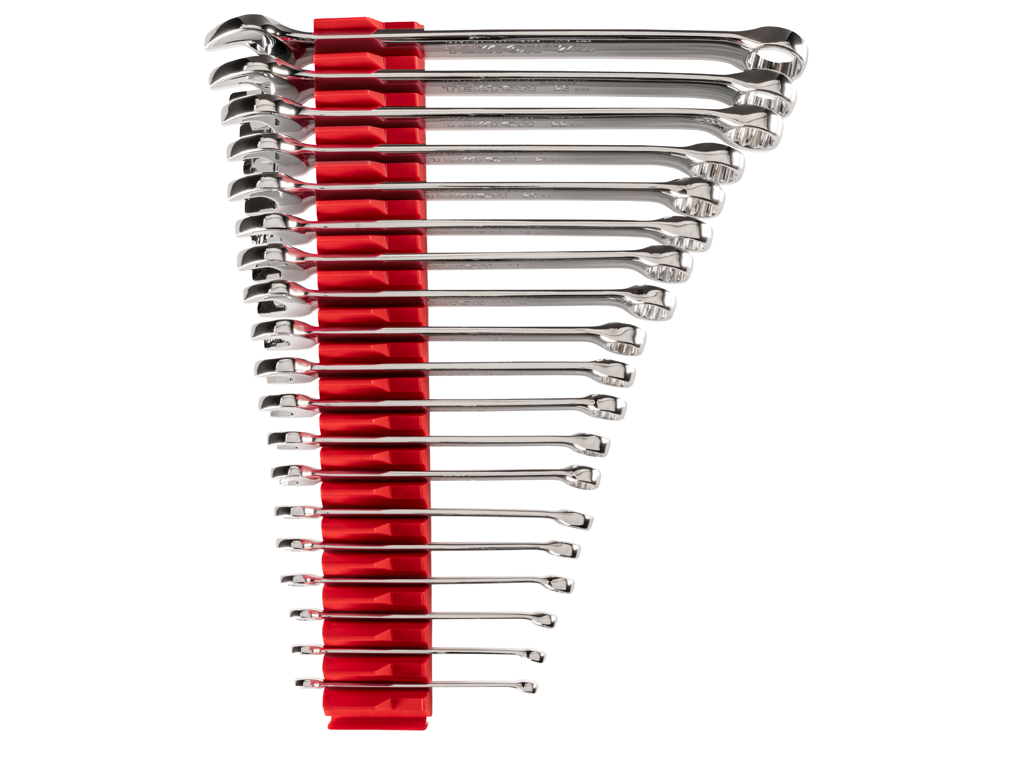 TEKTON Combination Wrench Set with Modular Organizers, 19-Piece (6-24 mm)